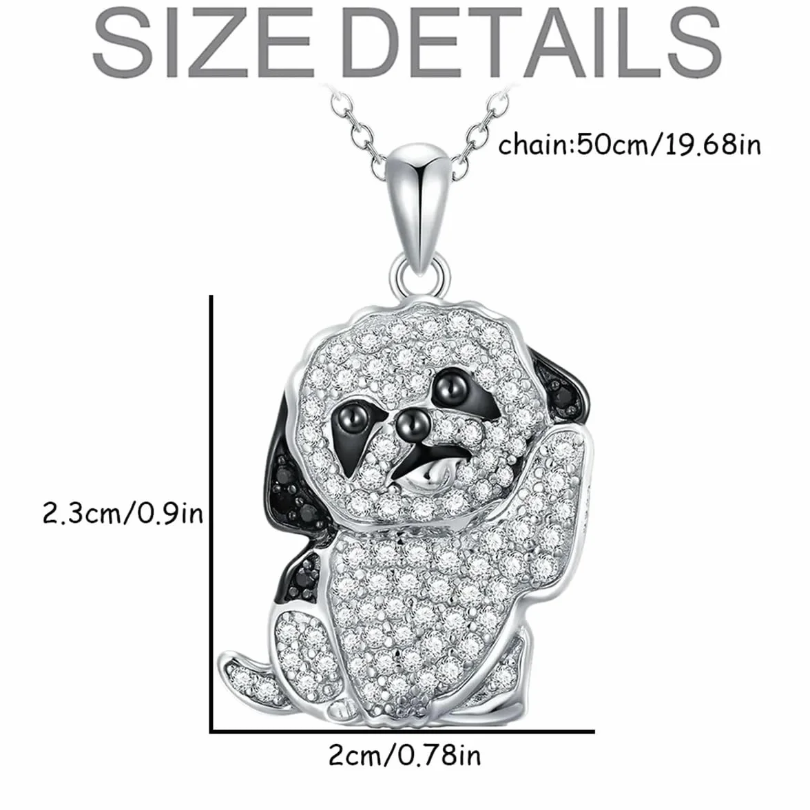 DUTACK Graziosa collana per cani Shih Tzu ciondolo con scatola bianca
