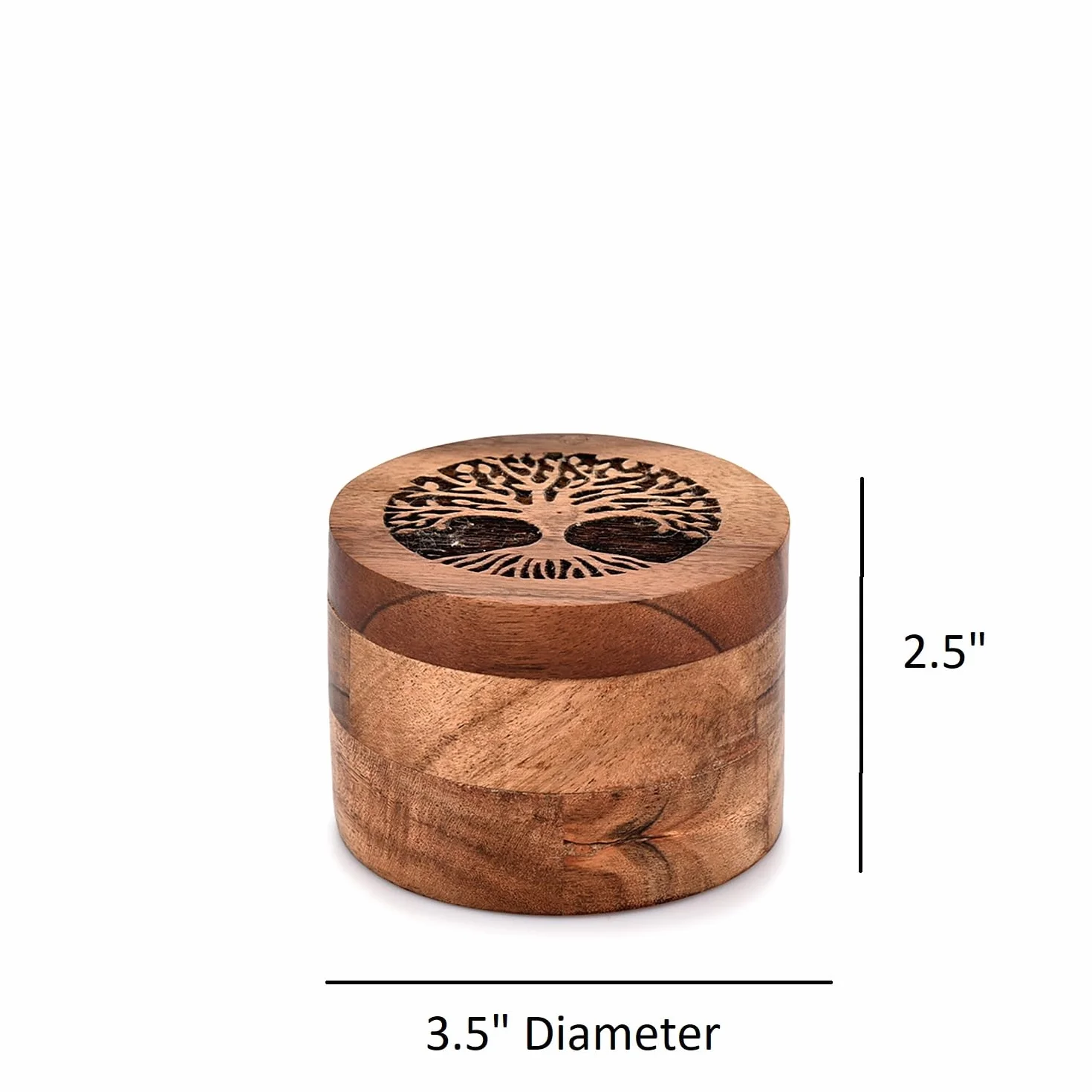 Samhita Urna per Ceneri umane, Realizzata a Mano, in Legno di Acacia, urna per Ceneri umane, urna per Ceneri (8,89 x 8,89 x 6,35 cm)
