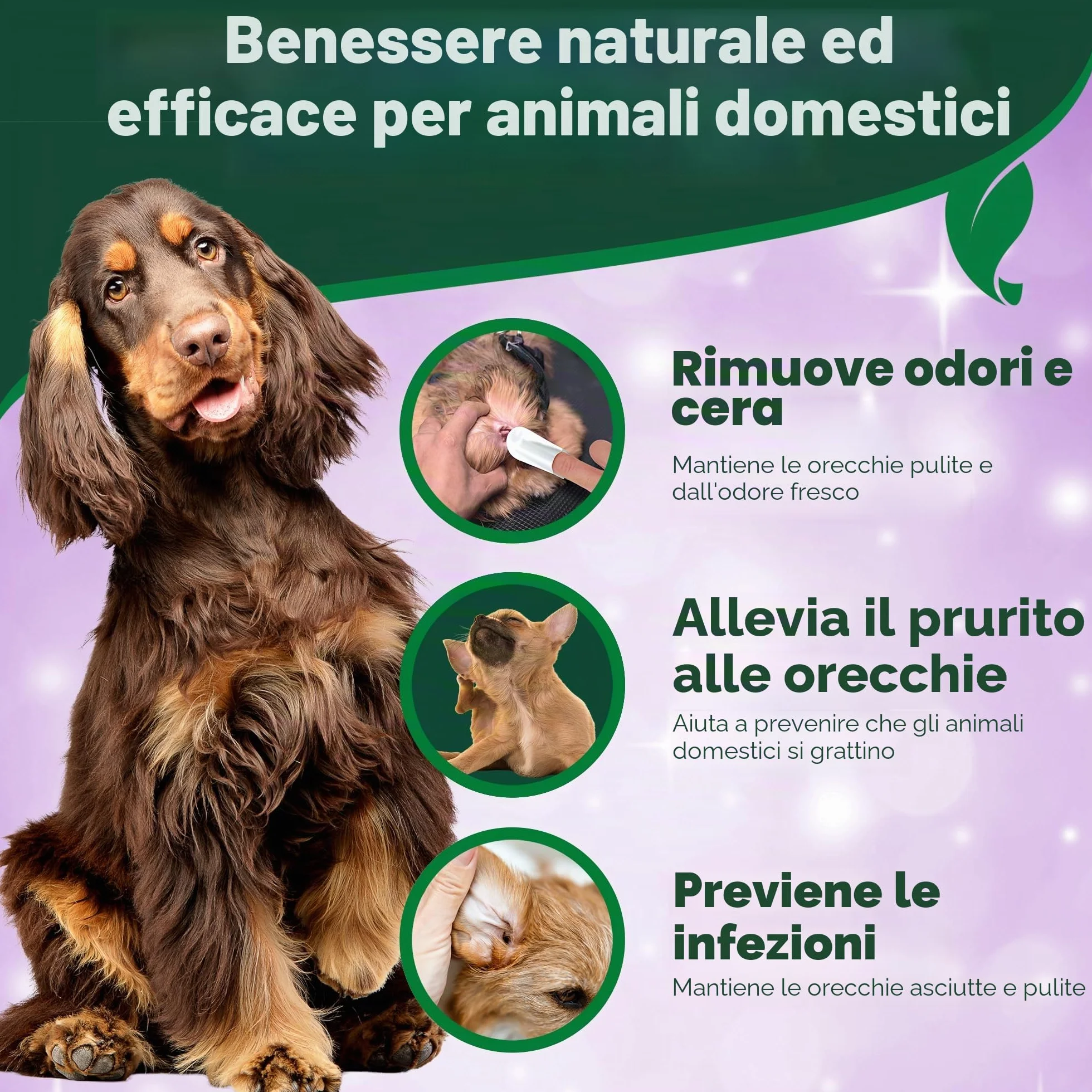 Vet's Best Salviettine Pulizia Orecchie per Cani - 50 Pezzi