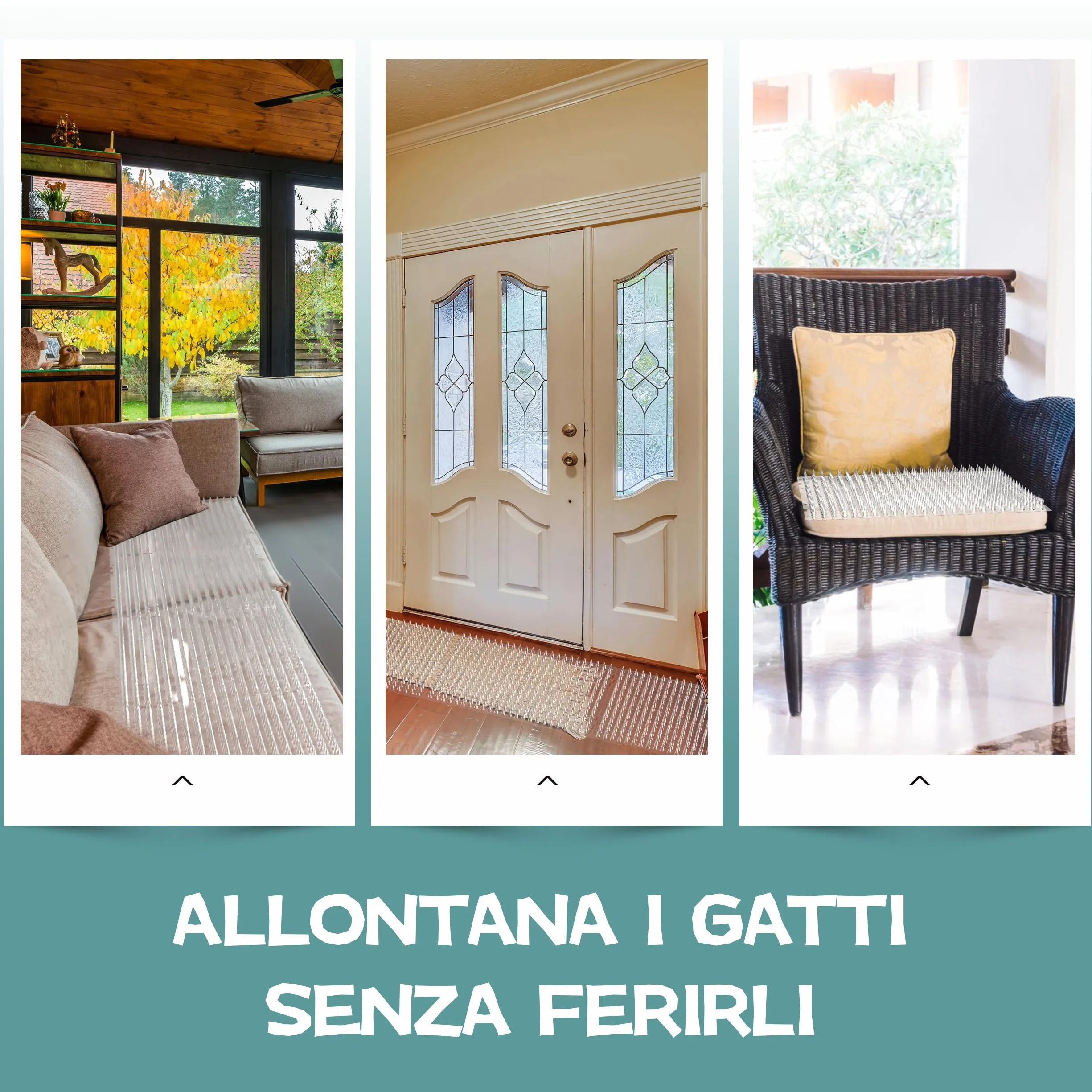 Tappetino Repellente per Gatti 12 Pezzi – Repellente per Gatti Durevole per Uso Interno ed Esterno per Giardini, aiuole e balconi