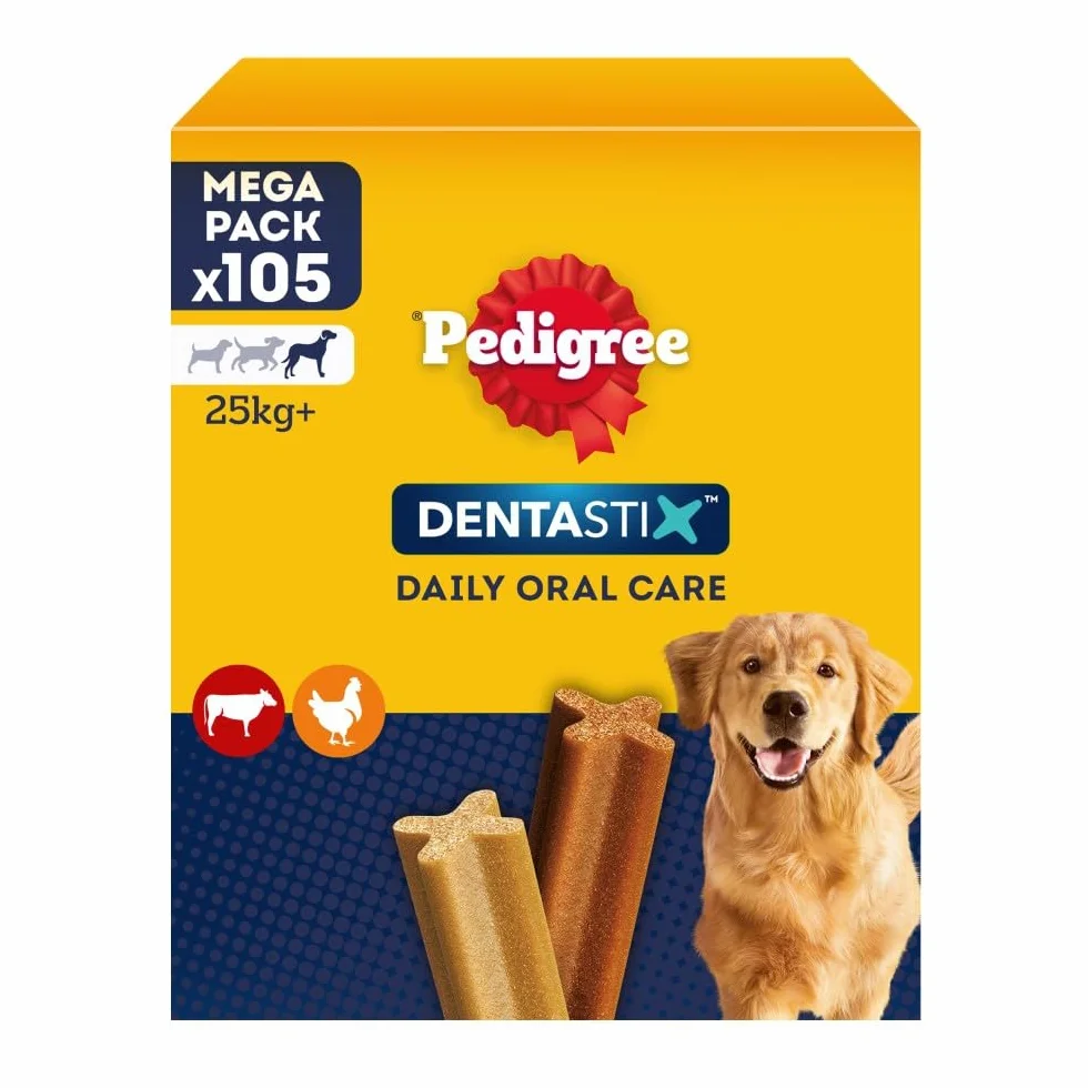 Pedigree Dentastix Snack Igiene Orale Cane Grande 25 kg 270 g 105 Pezzi