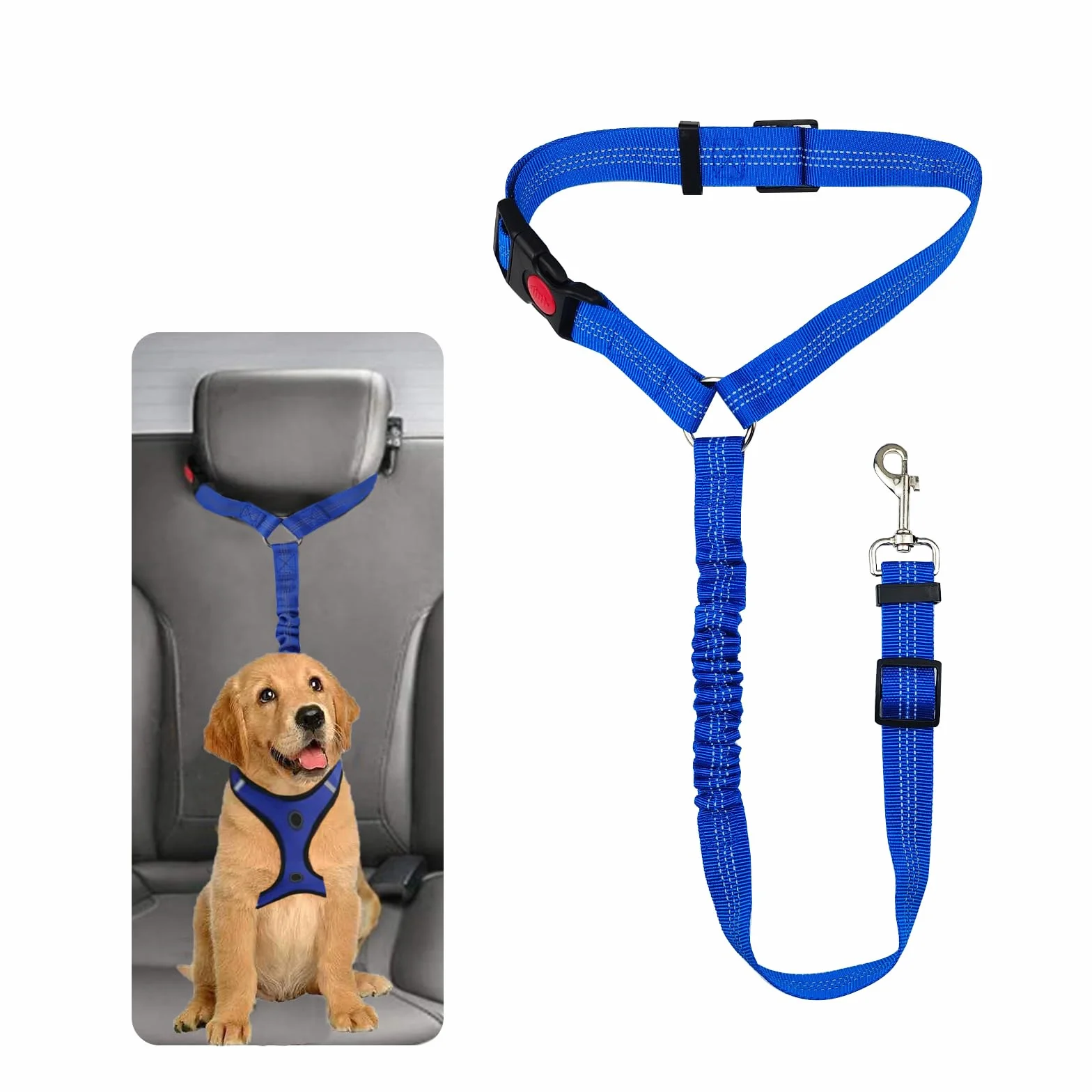 Cintura Sicurezza Cani per Auto - Cintura di Sicurezza per Cani di Piccola Taglia Cane di Taglia Media (Blu)