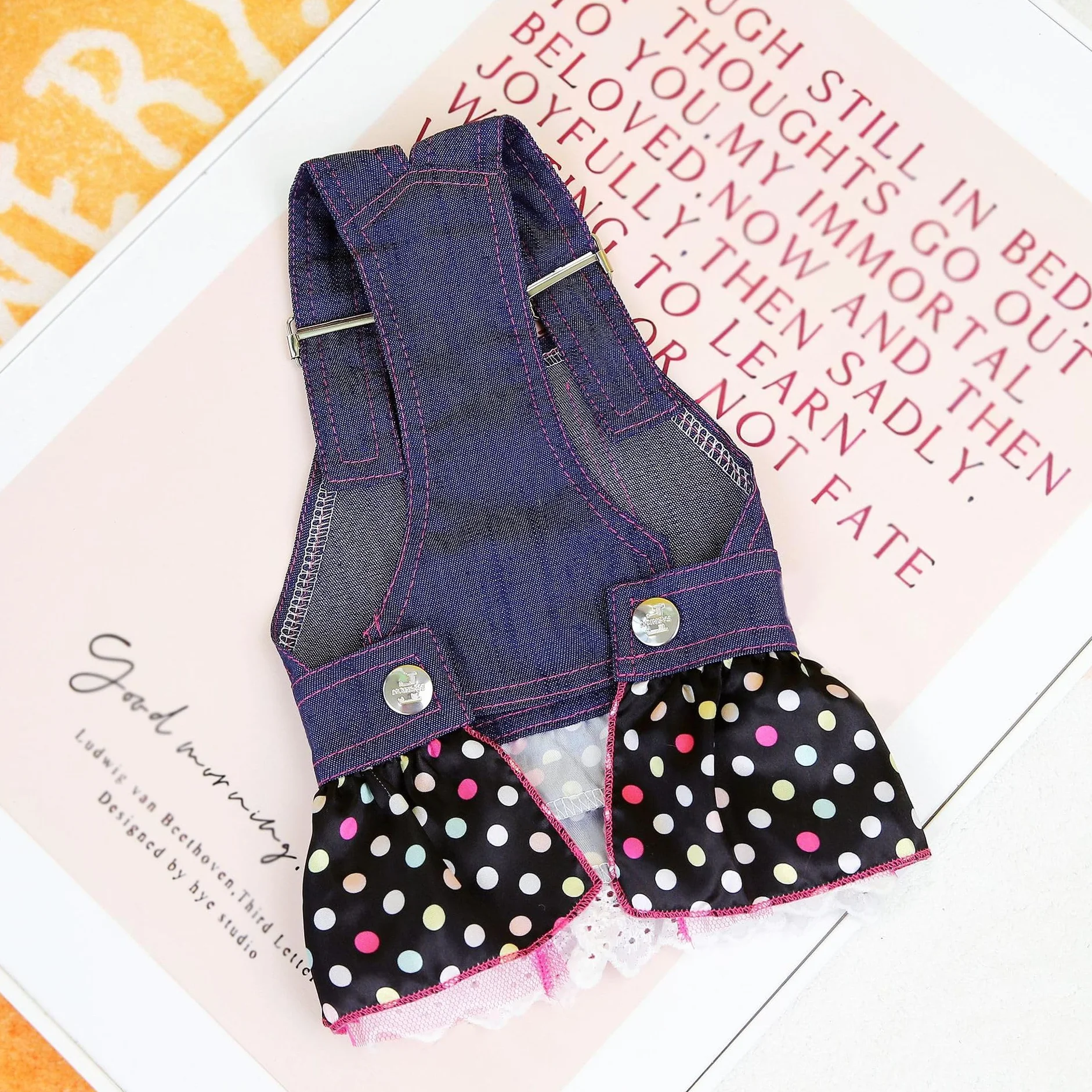 Abito Principessa Cuore Paillettes per Cane Cucciolo Gonna di Lusso Tutu Denim