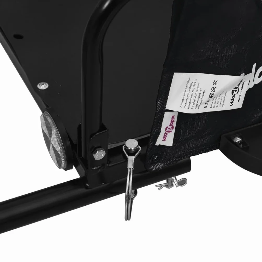vidaXL Rimorchio da Bici Nero Oxford e Ferro
