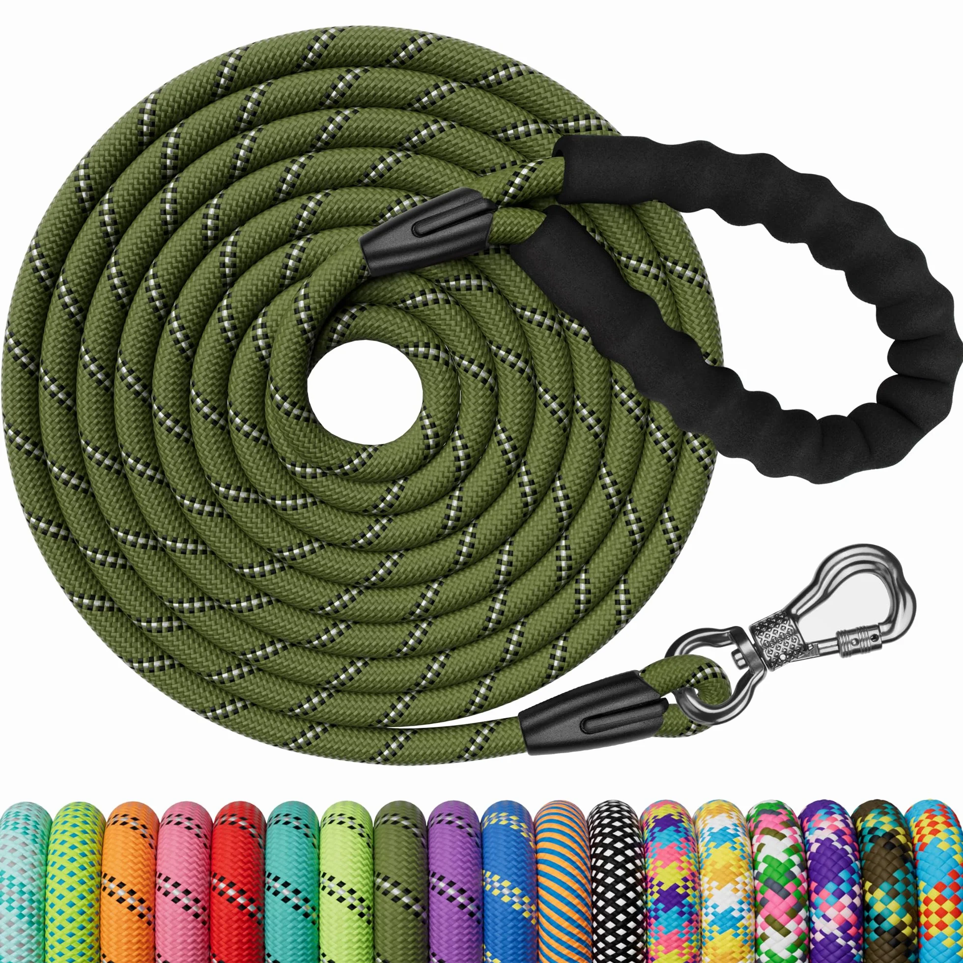 X XBEN Guinzaglio Addestramento per Cani,1,5M 2M 3M 5M 6M 10M 15M 20M 25M 30M Resistente e Durevole Guinzaglio,Lunghina per Cane con Gancio di Sicurezza e Maniglia Imbottita,per Tutti i Cani