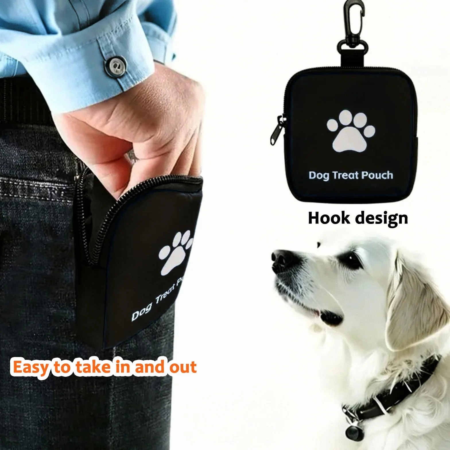 2 Pezzi Porta Premietti per Cani Borsa, Borsa Addestramento Cane Porta Premietti per Cani con Cerniera e Moschettone, Portas Croccantini Cane, per Viaggi, Uso Esterno (Rosso, Nero)