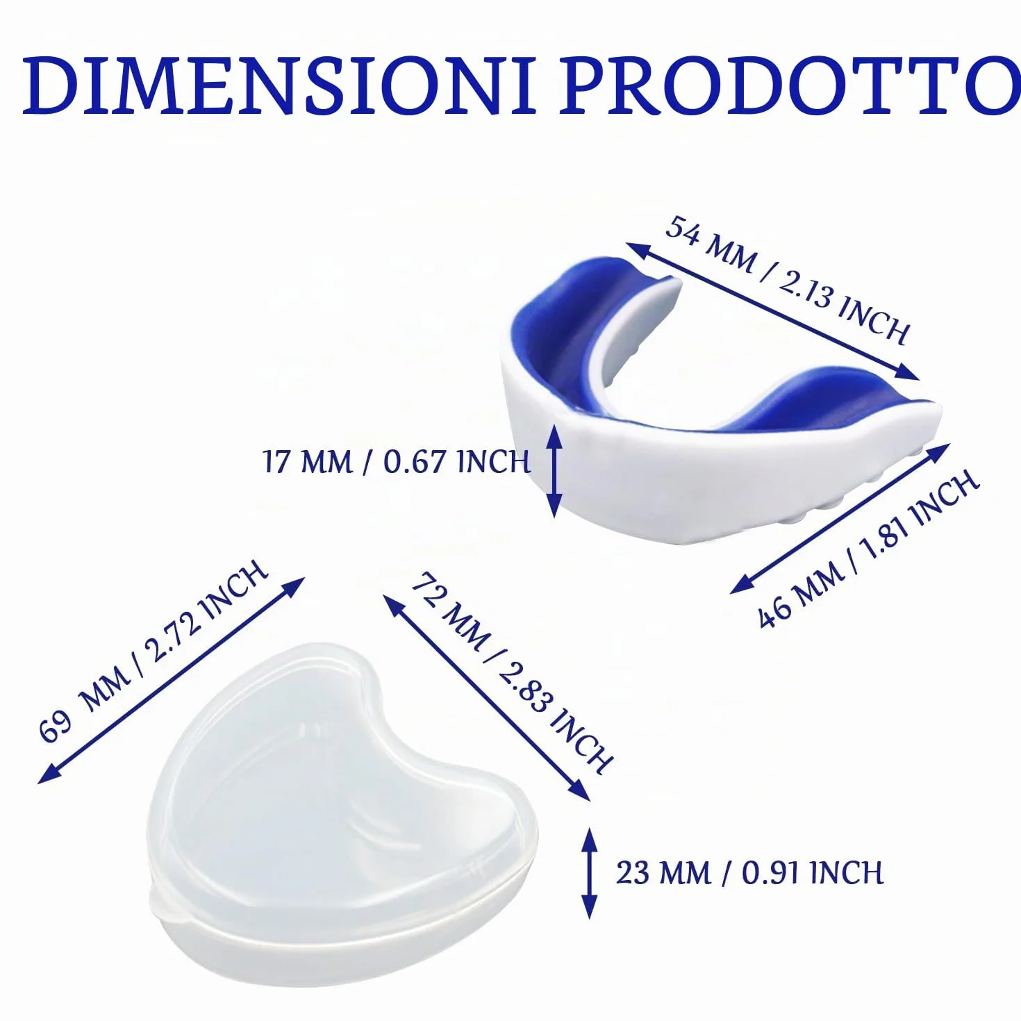 3 Pezzi Paradenti per Bambini Junior, Scudo Paradenti Gengivale Sportivo Modellabile con Trasparente Portatile Custodia, per Boxe, MMA, Rugby, Hockey, Basket (da 6 a 12 Anni)