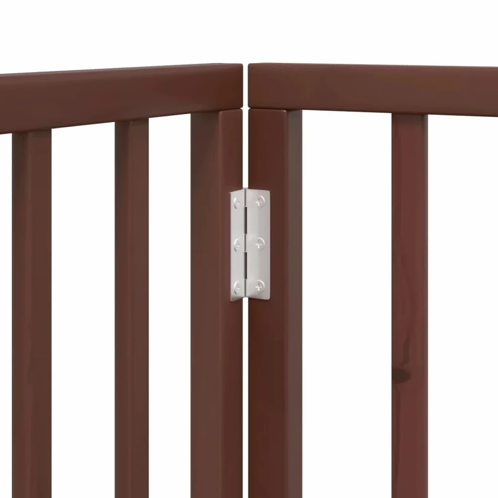 vidaXL Cancelletto per cani pieghevole 4 pannelli 320 cm legno di pioppo marrone