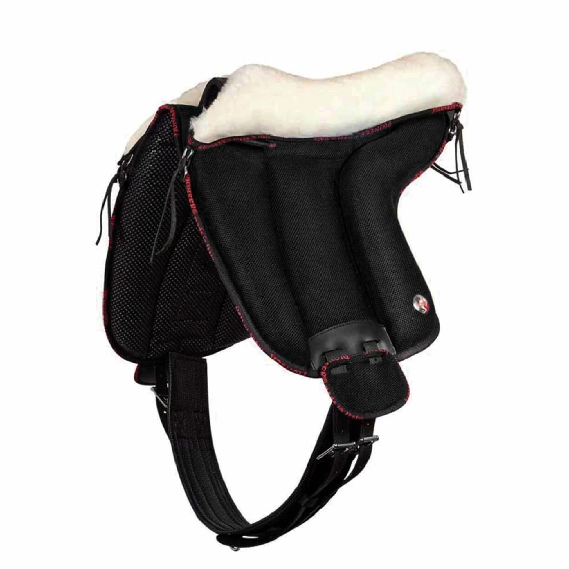 Brama West Pioneer - Bareback per equitazione UNICA con lana di Pioneer - Super Soft - Made in Italy - Colore nero, taglia completa
