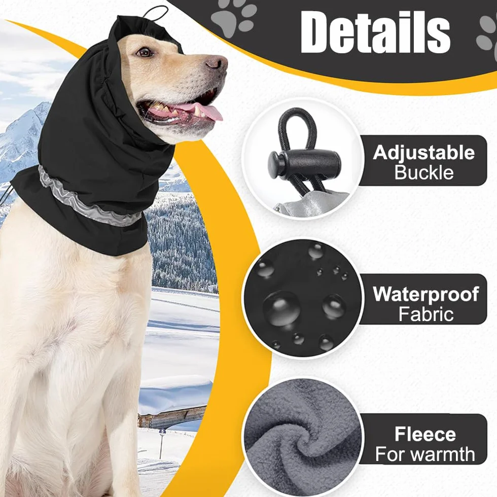 Paraorecchie per Cane Impermeabili con Strisce Riflettenti, Cuffie Antirumore per Cani Alleviare Ansia
