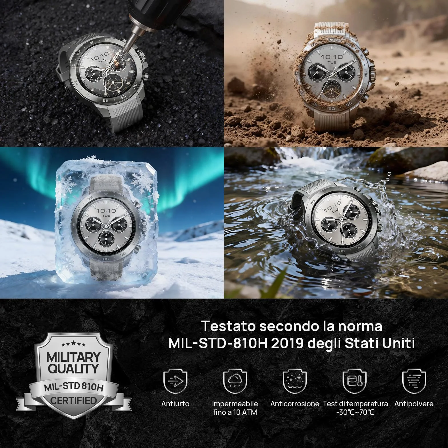 Mibro GS Explorer S Full Ti 48mm Smartwatch Outdoor con 1.32" AMOLED,Mappe Offline,Full Titanio,GPS Dual Band,10 ATM e 150+ Orologio Sportivo,20 Giorni Autonomia,Per iOS e Android