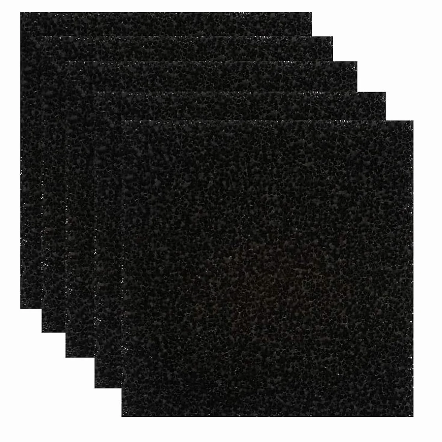 MEISO 5 Pezzi Filtro Carbone Attivo, Cuscinetti di Ricambio per Filtro per Acquario, in Spugna di Carbone Attivo, Filtro Multiuso a Carboni Attivi, Compatibili con Pesci e Acquari
