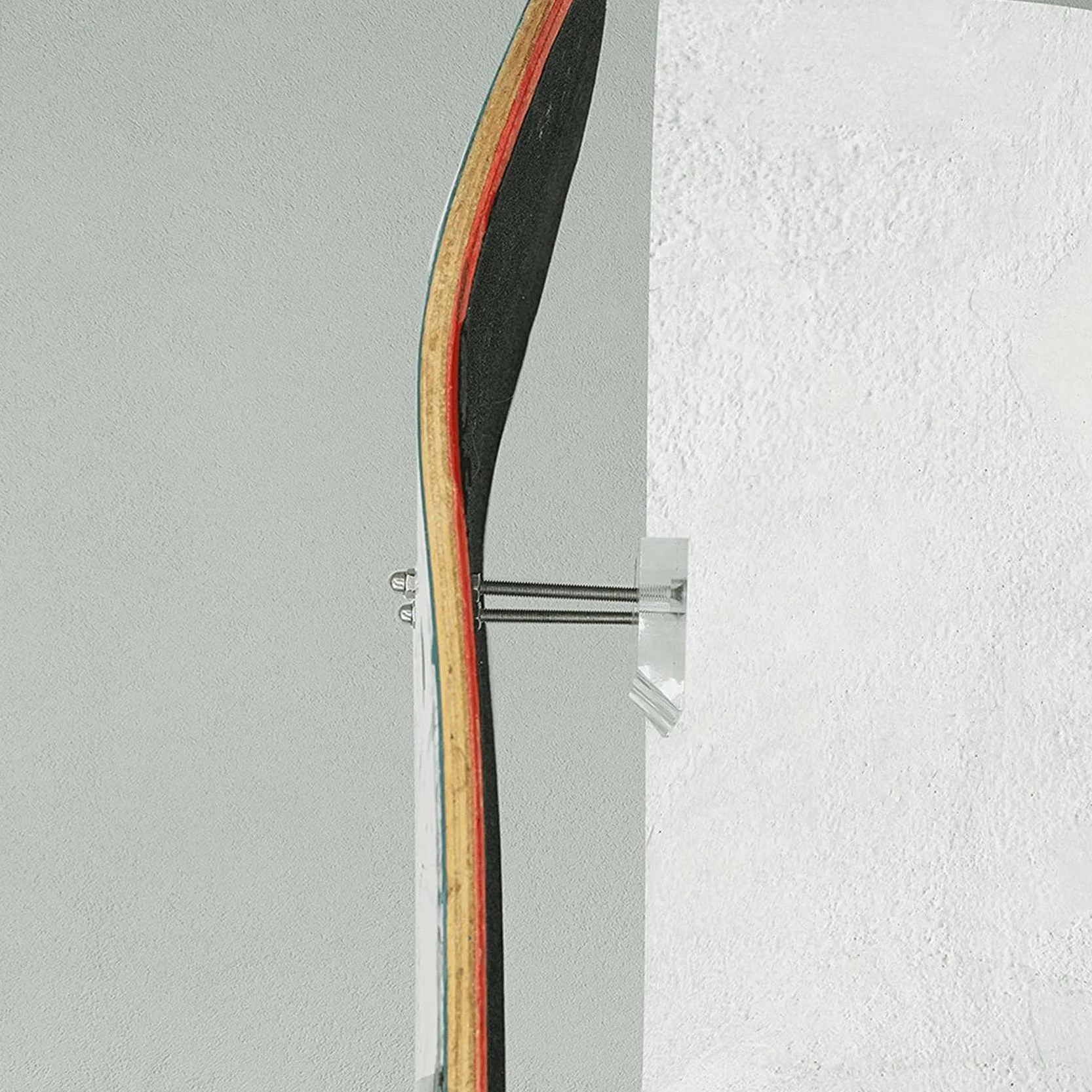 Set di Supporti da Parete per Skateboard in Acrilico Trasparente