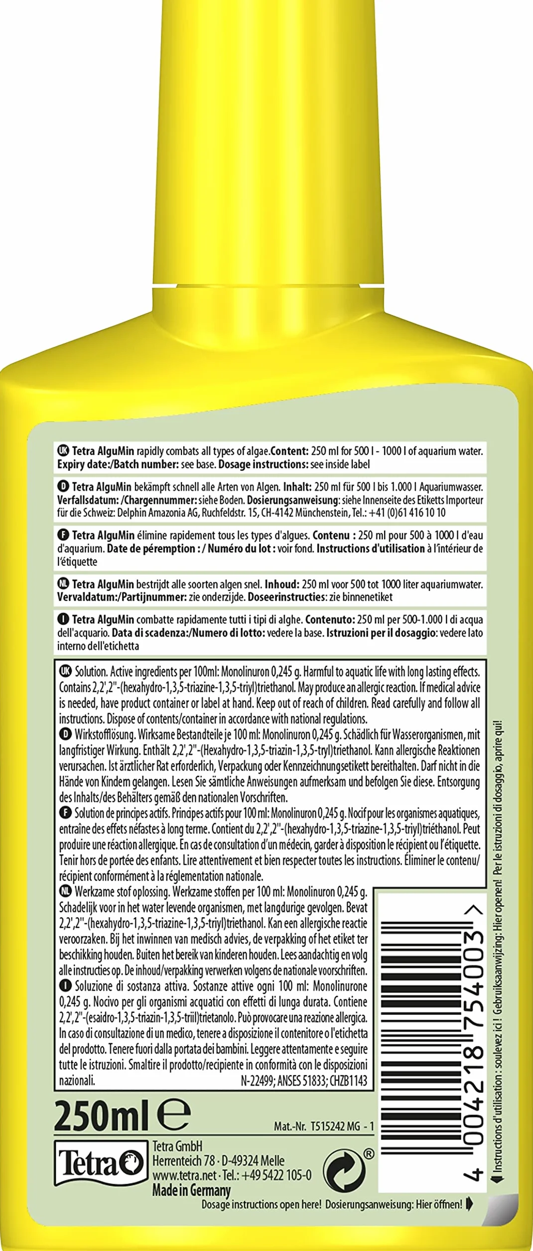 Tetra AlguMin 250 ml antialghe
