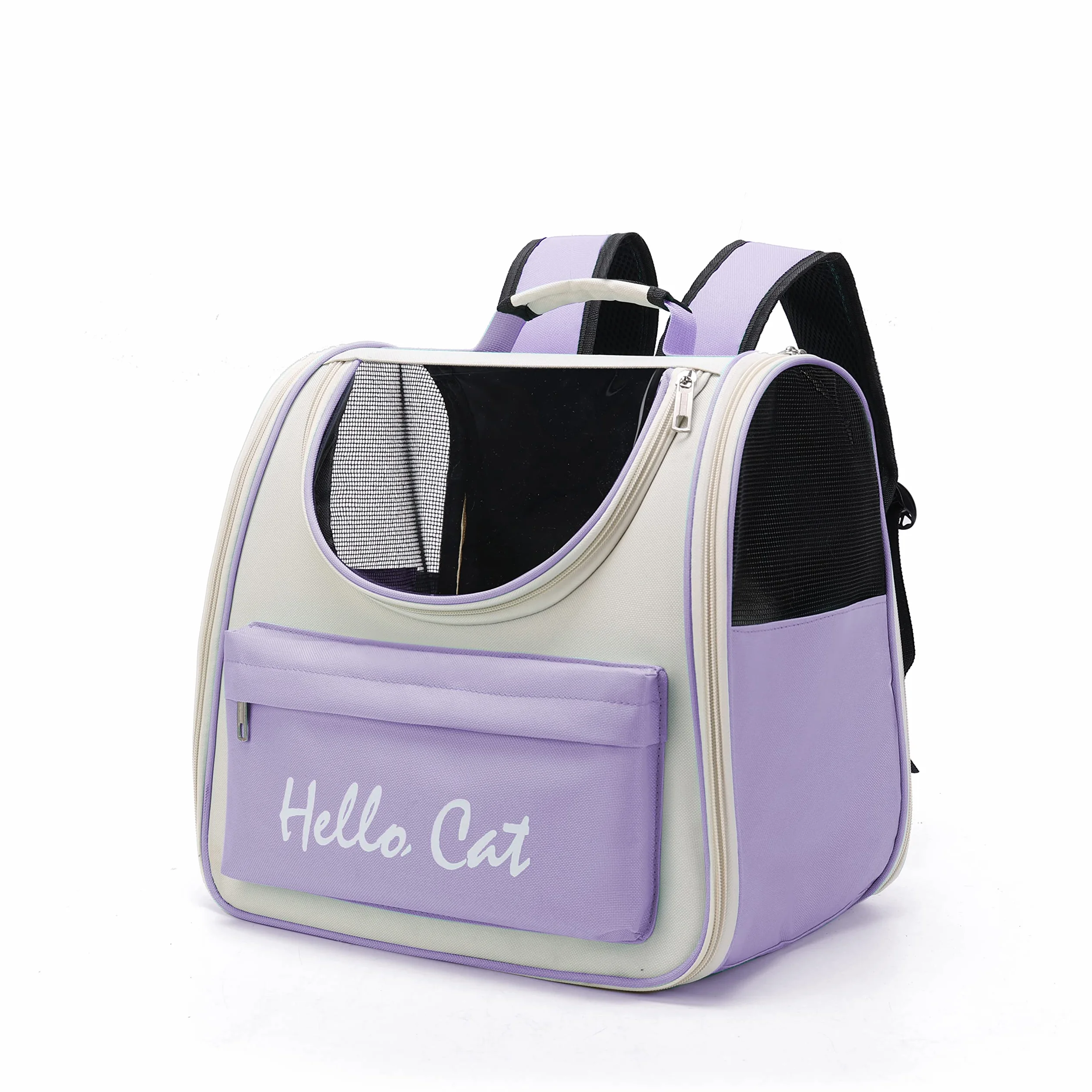 Pet Carino Pieghevole Capsula Zaino Per Le Piccole Medie Gatto Cucciolo Di Cane, Trasparente E Traspirante Resistente Al Calore Carrier Per I Viaggi Di Campeggio D'escursione (Viola)