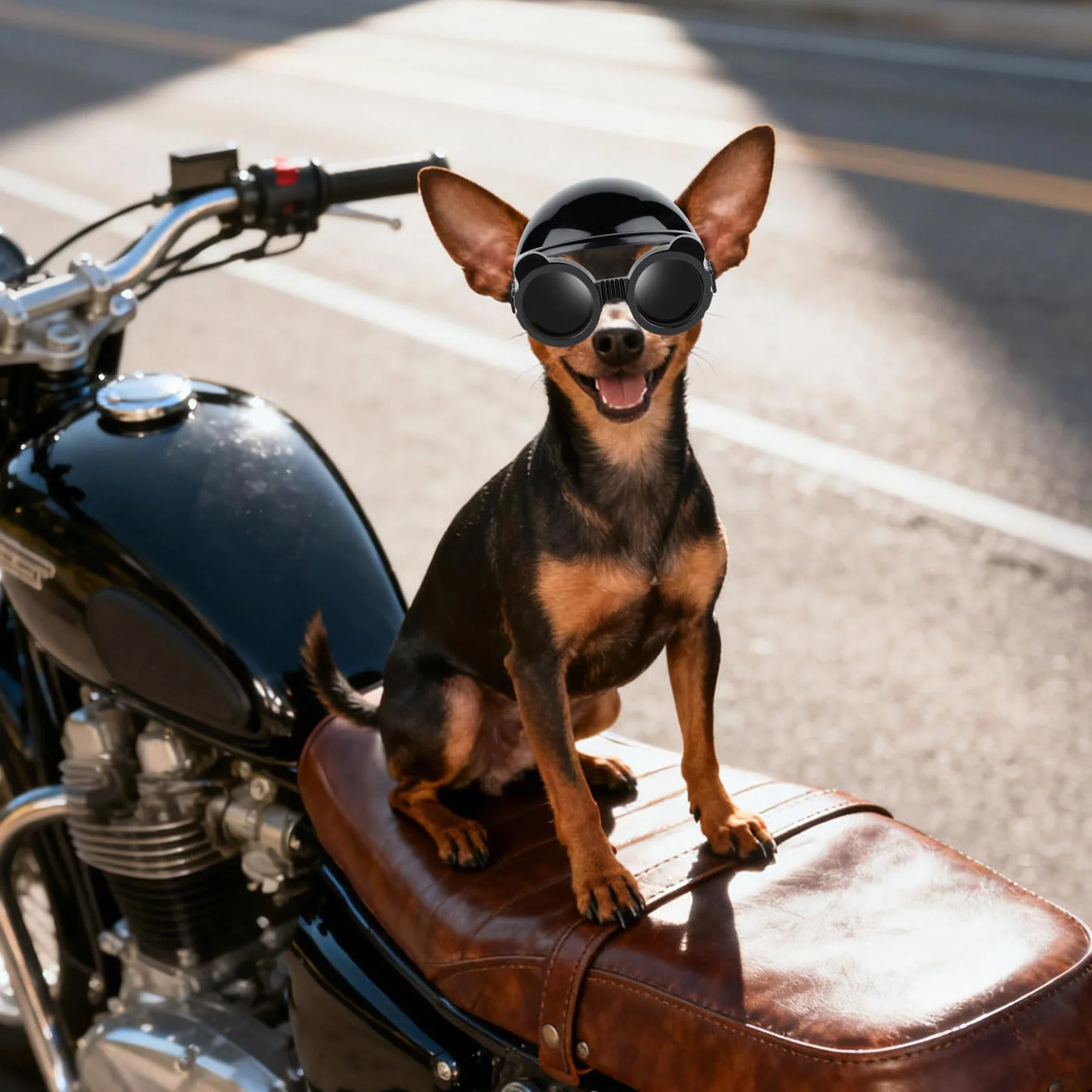 Occhiali da sole per cani di taglia extra piccola e casco per cani di taglia XS, 2 pezzi, occhiali da sole anti-UV, set di casco protettivo per gatti, chihuahua, protezione per testa e occhi