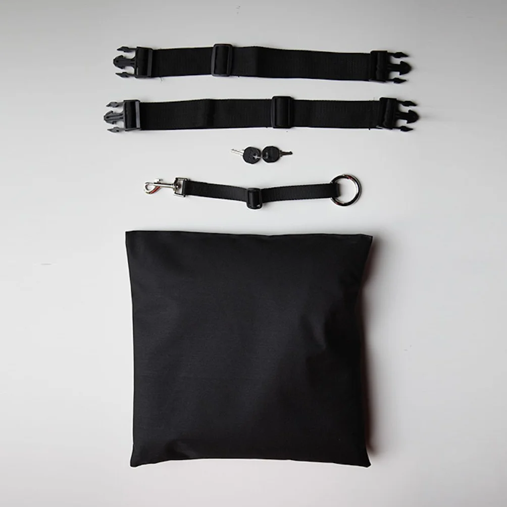 POW Pet Carrier Trasportino per Cani E Gatti da Agganciare A Scooter, Moto, Bicicletta E Adatto Anche in Auto - Nero con Inserti Grigi