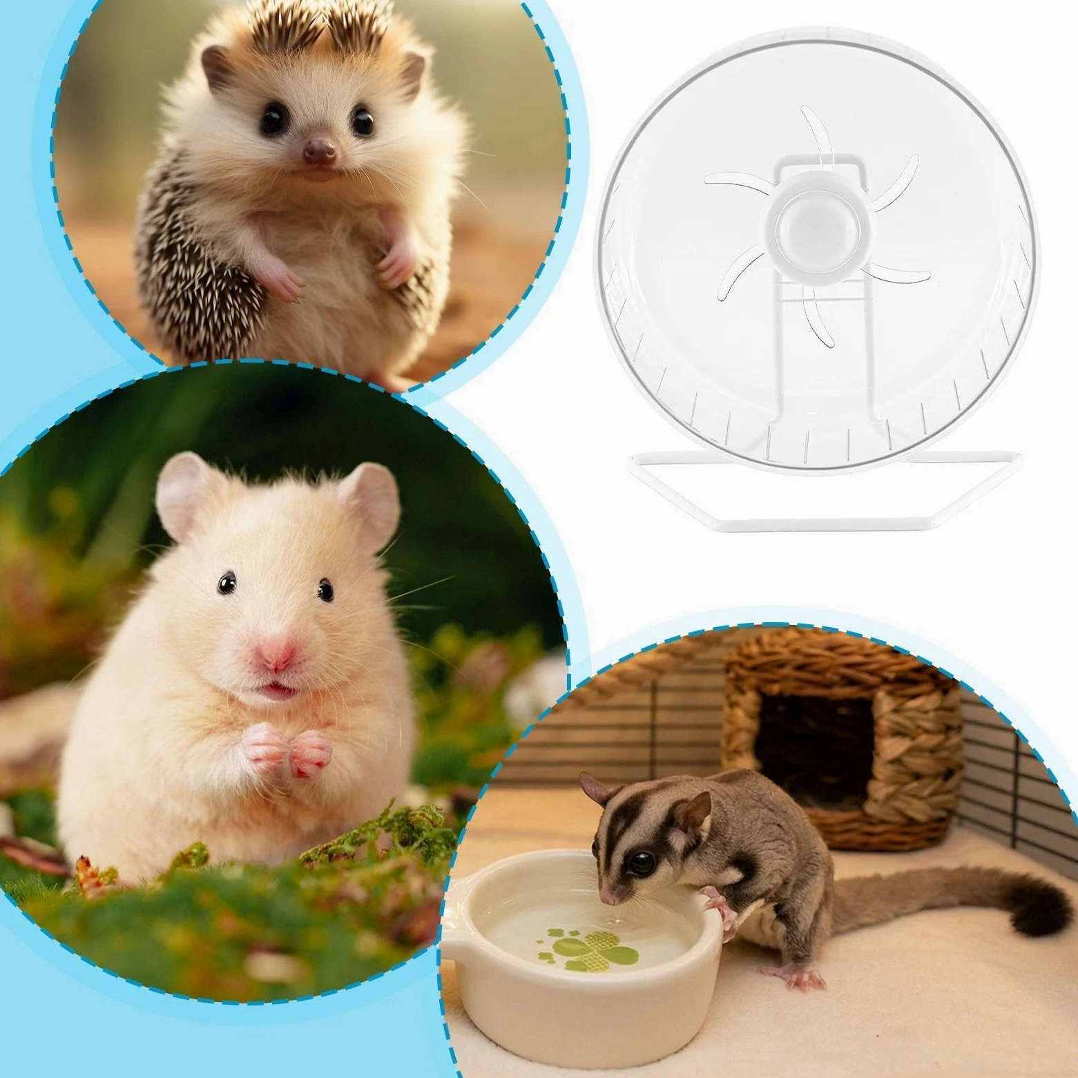 Ruota Silenziosa Per Criceti Rullo da corsa silenzioso trasparente con | Ruota Silenziosa per Criceti Adatto a Topi Gerbilli Arricchimento Petauro Riccio Furetto Coniglio Animali Domestic