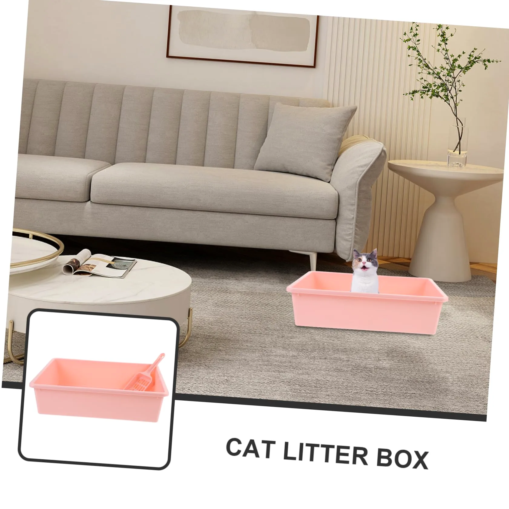 1set Lettiera Per Gatti Portatile Con Scopino Lettiera Per Gatti Di Design Pratico Adatta Per Uso Domestico e Viaggi Piccola Include Scopino Per Pulizia Facile
