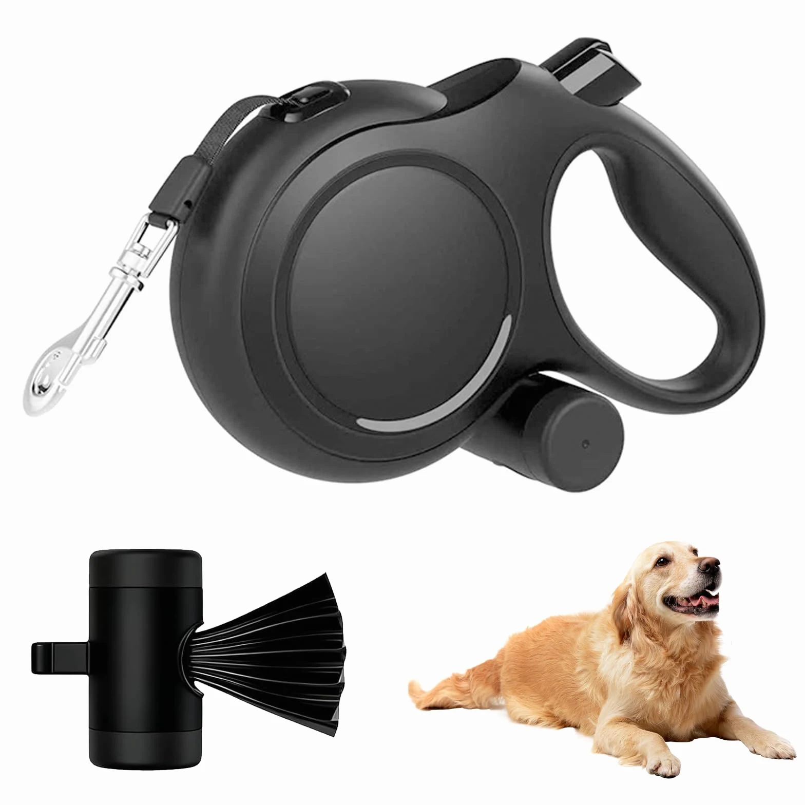 Guinzaglio per Cani Allungabile 8m, con Pulsante Blocco, per Cani Fino a 50kg, per Cani Taglia Grande, Impugnatura Antiscivolo e Gancio Anti-Groviglio, Guinzaglio Retrattile per Gatti