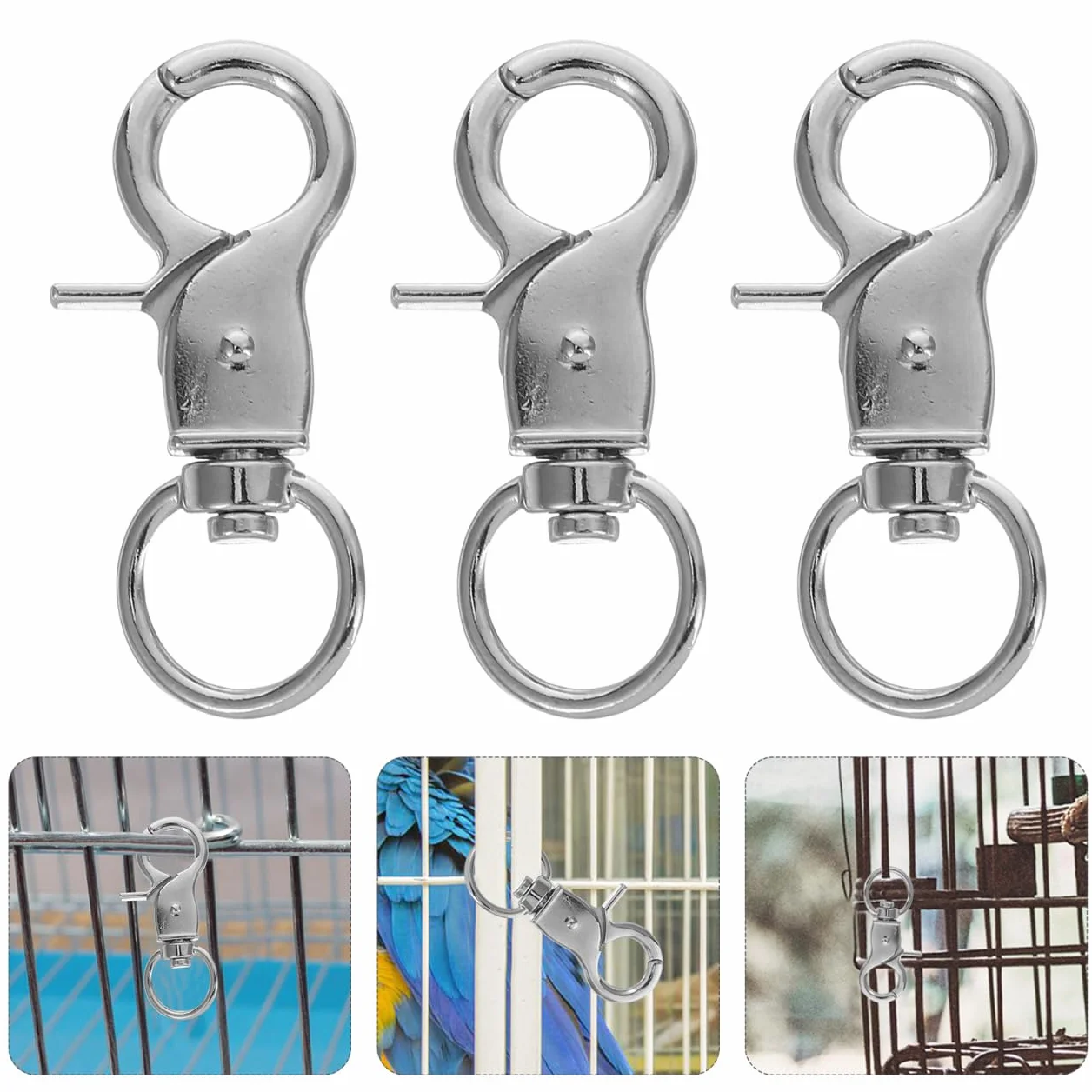 Beavorty 5 Pezzi Blocco Gabbia per Uccelli serrature per Porta di Gabbia di Coniglio Accessori per Uccelli per Gabbie chiusure di Aragosta Gancio Piccolo Lucchetto per Gabbia per Uccelli Pappagallo