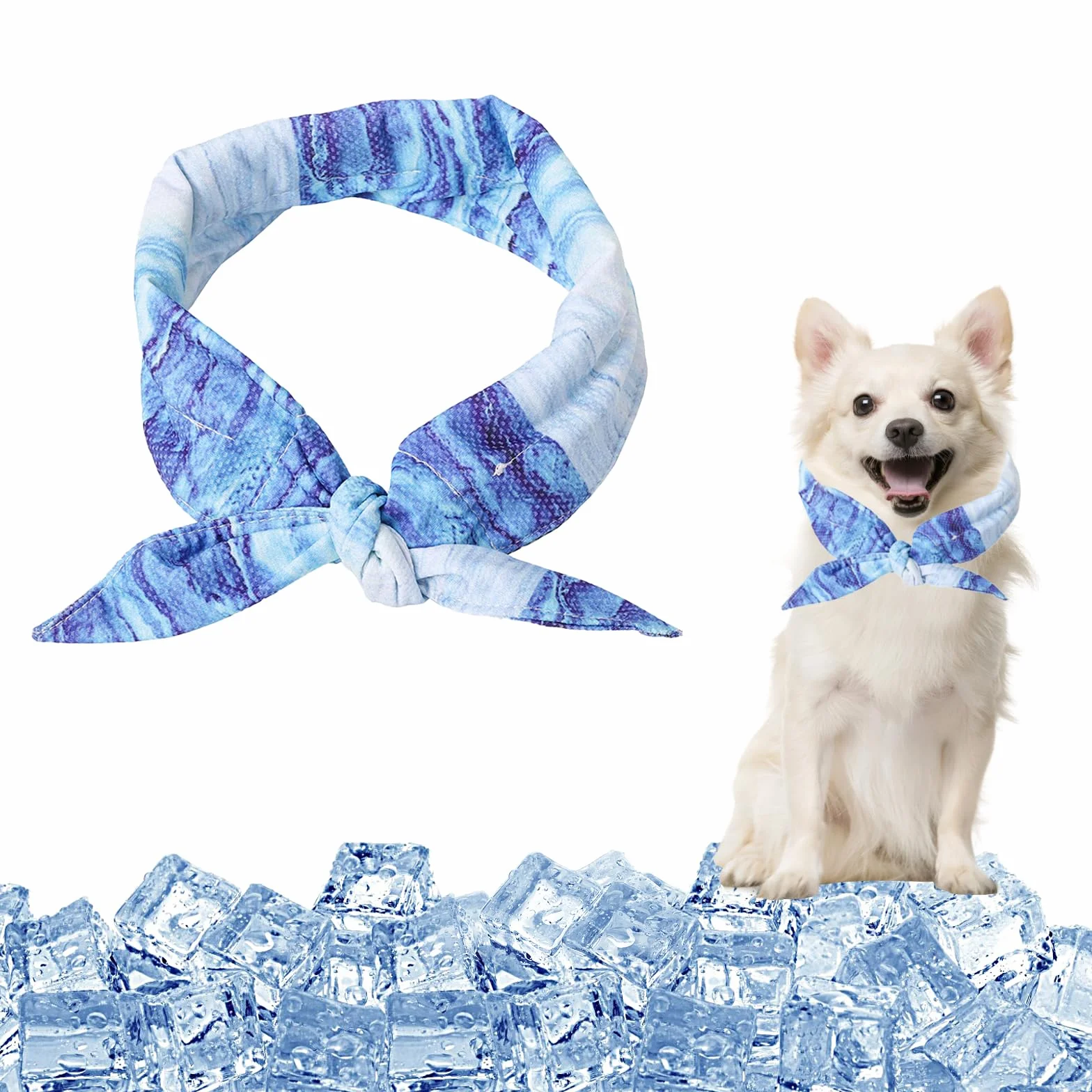 Bandana Rinfrescante per Cani, Collare di Raffreddamento, Sciarpa per il Ghiaccio per Cani, Collari per Cane di Raffreddamento, Bandana Cane per L'estate