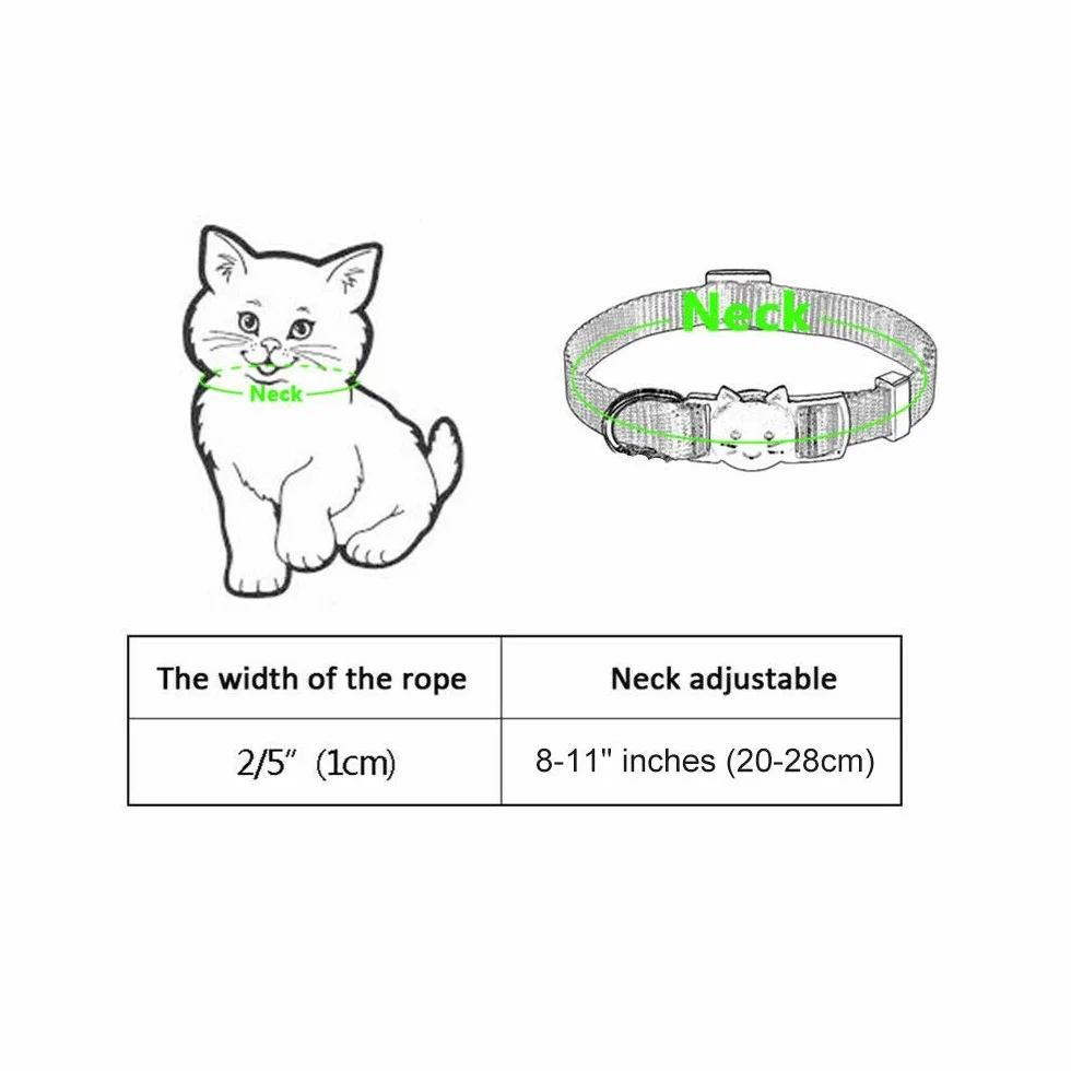 Collare per gatto personalizzato Breakaway con campana, fibbia di sgancio di sicurezza collare per gatto personalizzato, nome identificativo ricamato sul collare per gattino con campana (Rosa rossa)