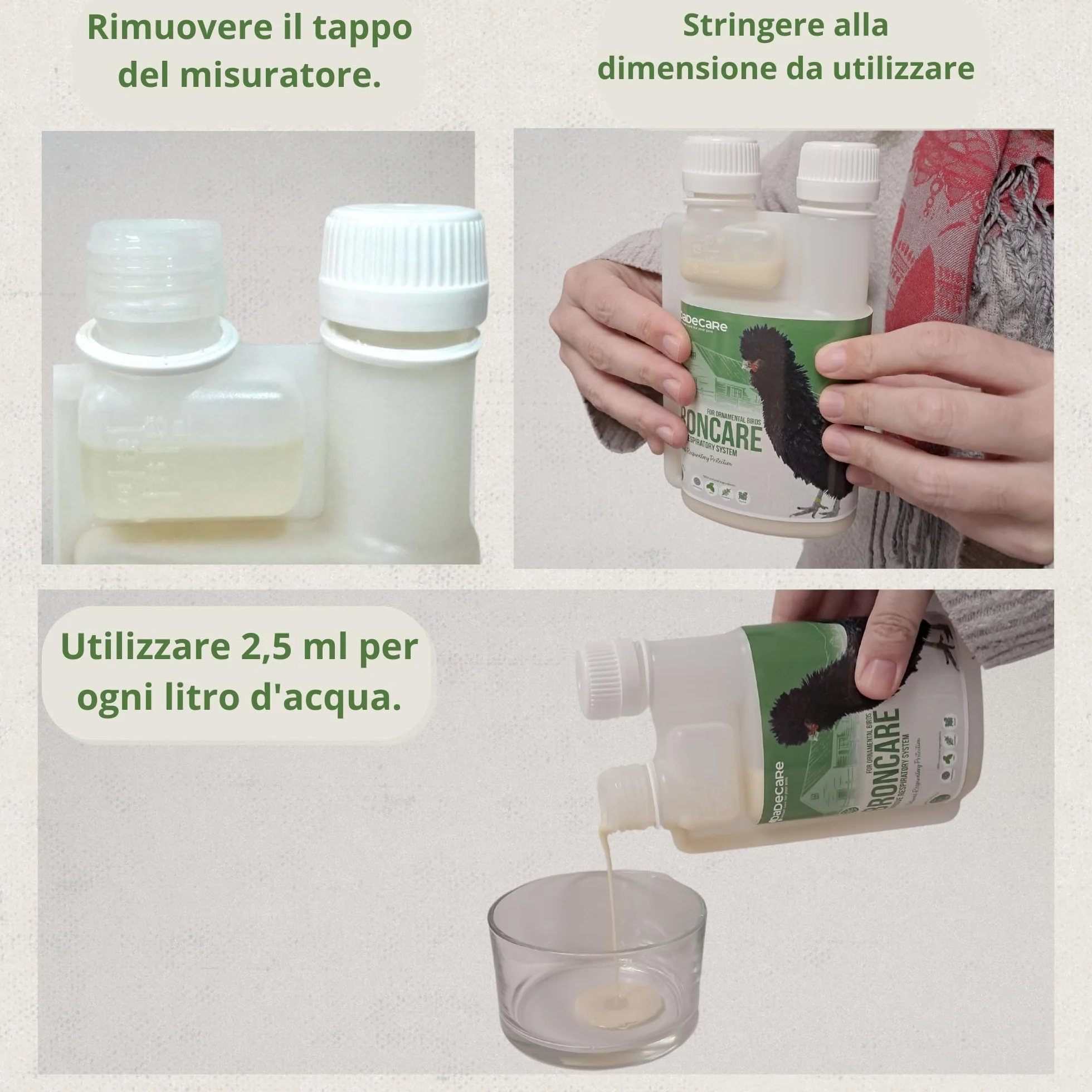Broncare Respiratorio 250 ml con ADEC - Polli, Uccelli da Cortile ed Esotici - Oli Essenziali, Supporto Immunitario e Respiratorio - Equiseto, Menta, Timo e Rosmarino