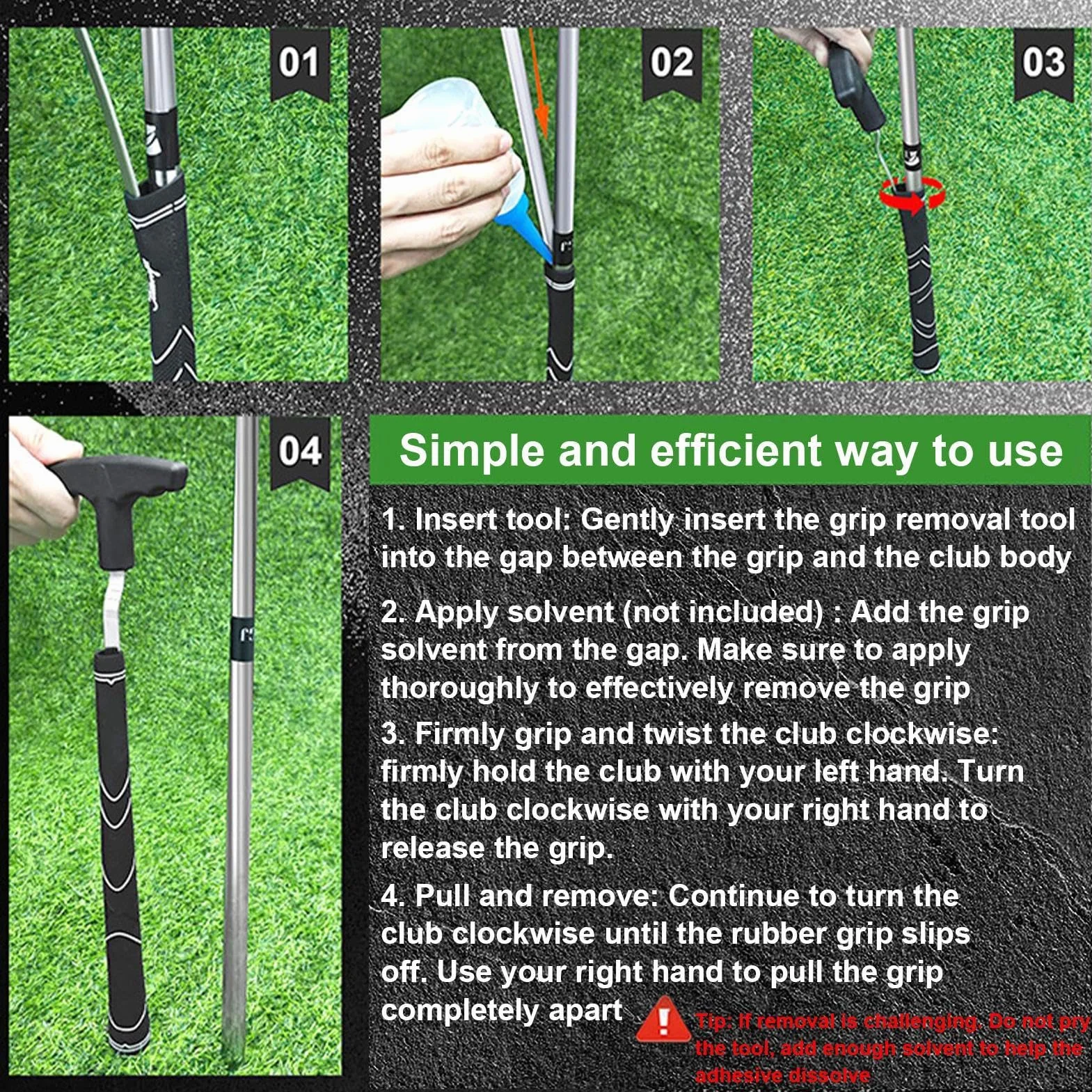 Strumento di rimozione maniglia golf V - Rimozione Club Grip