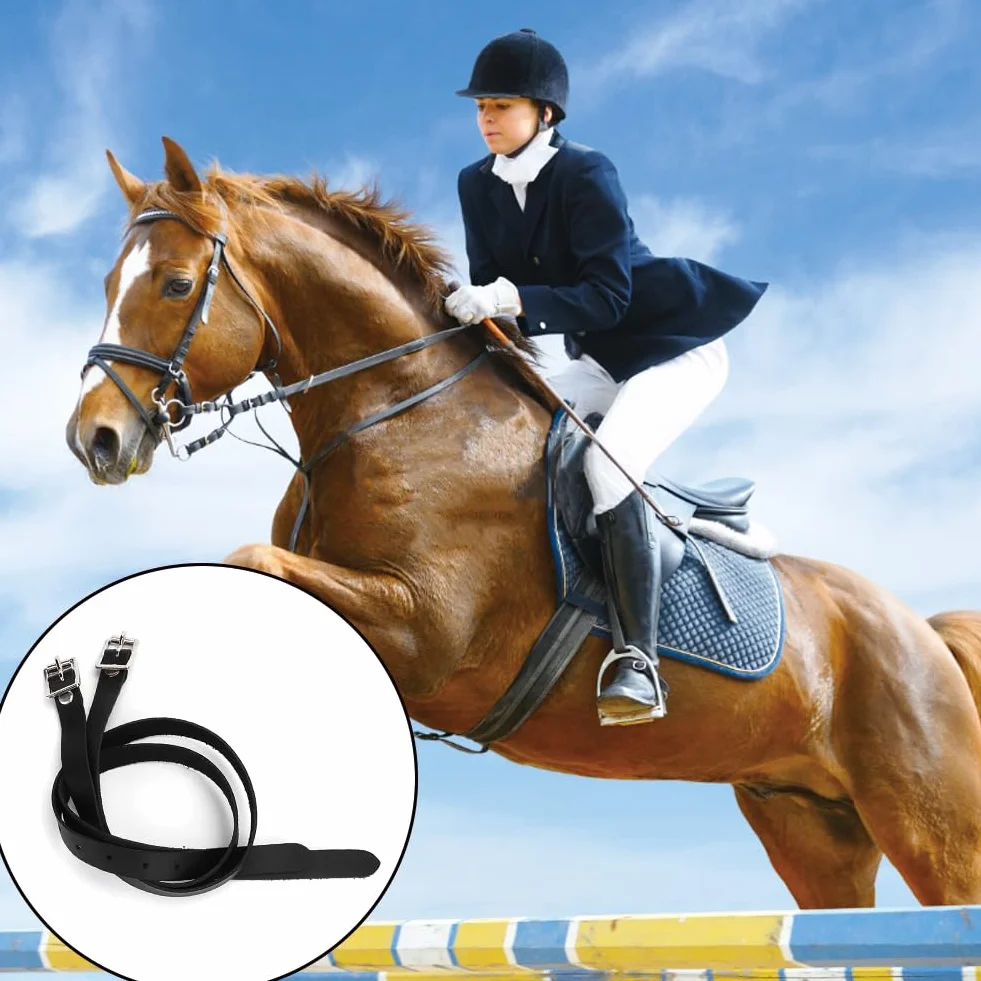 Speroni in Pelle Cinghie, per Inglesi Cavalli Cinturini Lunghezza Singola Fibbia Acciaio Inox Adatte Uomo Donna Stile Cowboy Western Cinghia è Regolabile con Inossidabile Equitazione Adatta