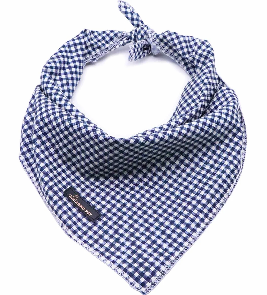 ARING PET Bandana per Cani, Bandane a Quadri in Cotone, Collare Triangolare per Cani di Piccola e Grande Taglia e Gatti