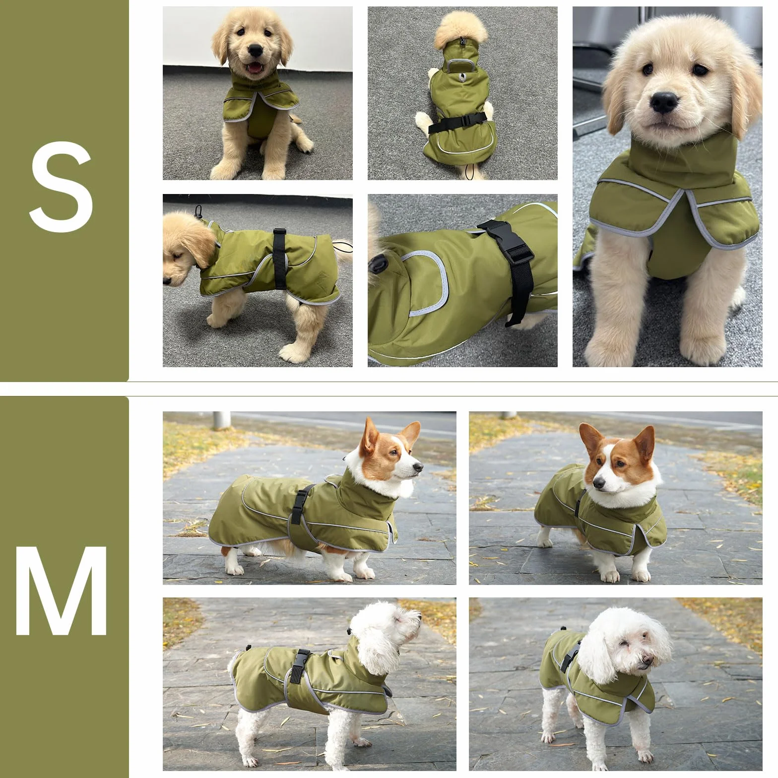 Impermeabile Cappotto Cane - Riflettente Cappottino Chiusura Regolabile, Adatta Tutte Stagioni - Protezione Confortevole Durante Attività All'aperto (L)
