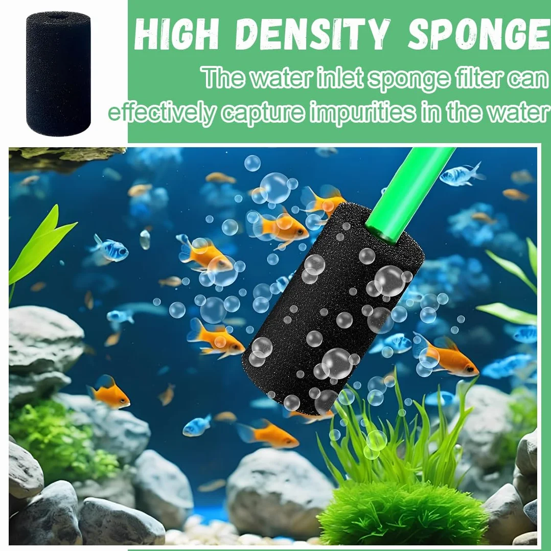 10 Pezzi Spugna Prefiltro Per Acquario Spugna Filtro Copertura Protettiva Spugna Per Pesci Piccoli Gamberetti Acquario Nero Ca. 6C