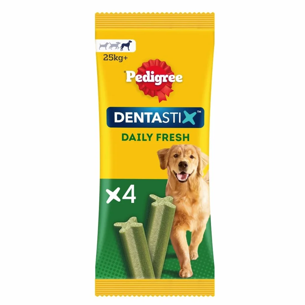 Pedigree Dentastix Fresh 56 Snack per la Igiene Orale (Cane Grande 25 kg+) 154 g 4 Bastoncini - 14 Pacchetti (56 Bastoncini in totale)
