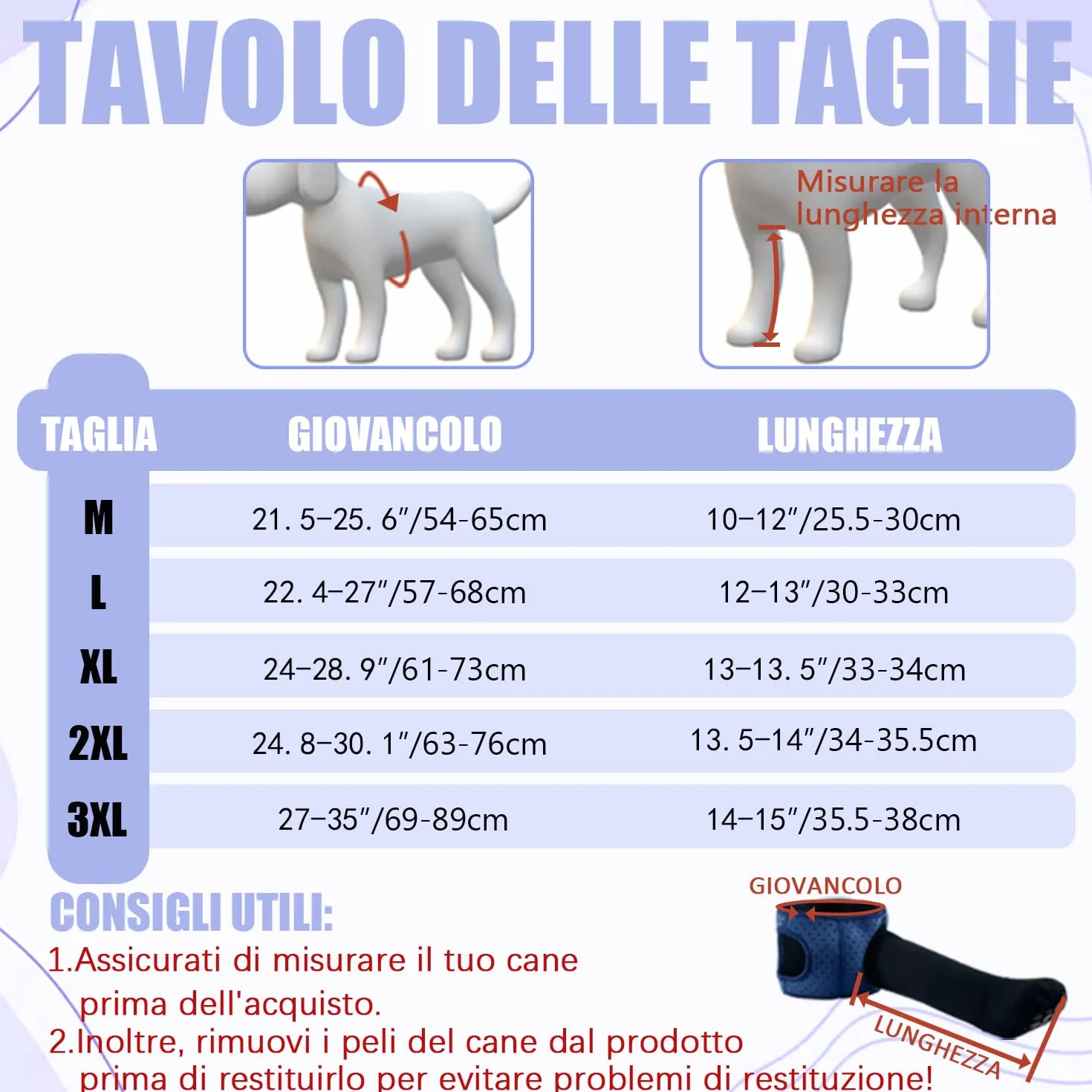 COODEO Calzini Protettivi per Cani Antileccatura, Copri Zampe Antiscivolo Impermeabili (Blu, 3XL Sinistra)