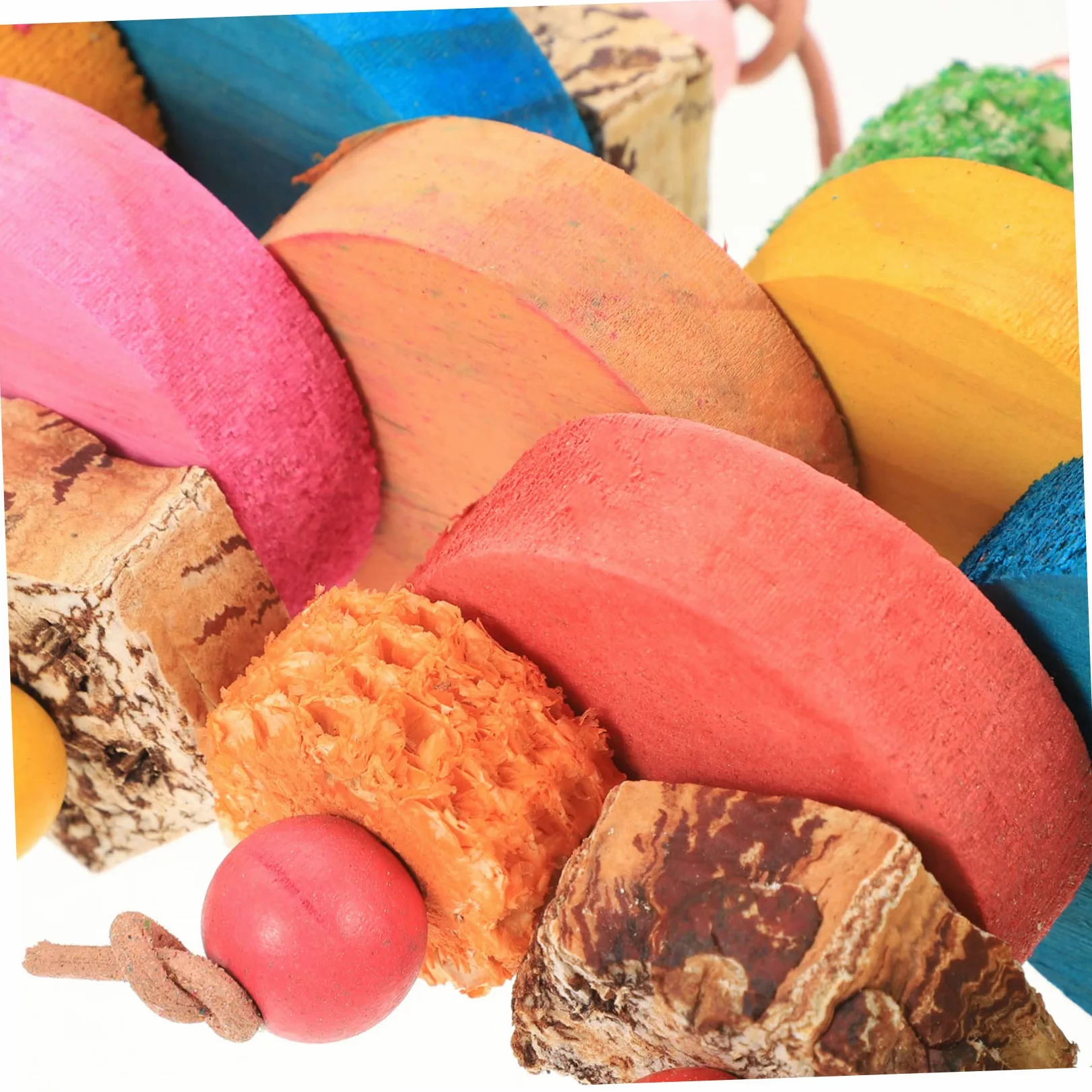 VANZACK 2pezzi Giocattolo Da Masticare Per Pappagalli Legno Accessorio Per Uccelli e Resistente Gioco Appeso Per Cocoriti e Pappagalli Decorazione Per Gabbia e Attività Stimolante