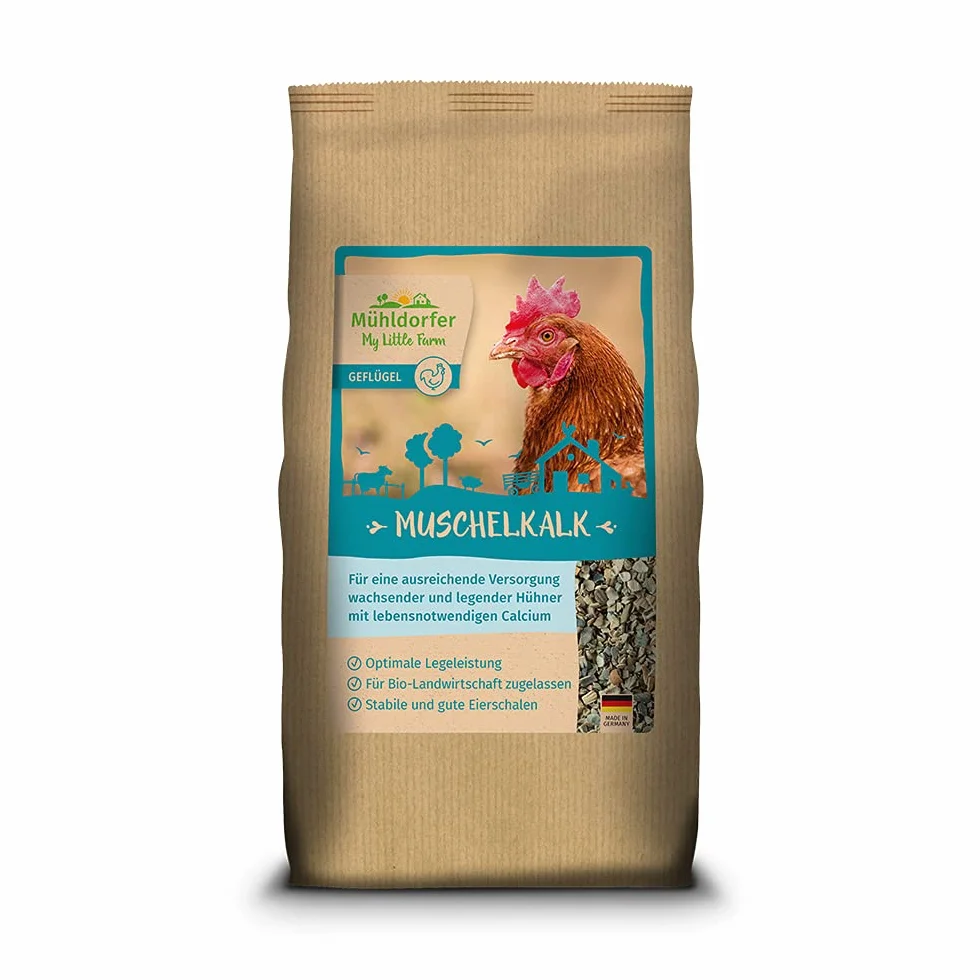 My Little Farm, calce di conchiglia, fornitore di calcio di alta qualità per polli in crescita e leggendari, può prevenire i sintomi di carenza, supporta le prestazioni di posa, approvato per