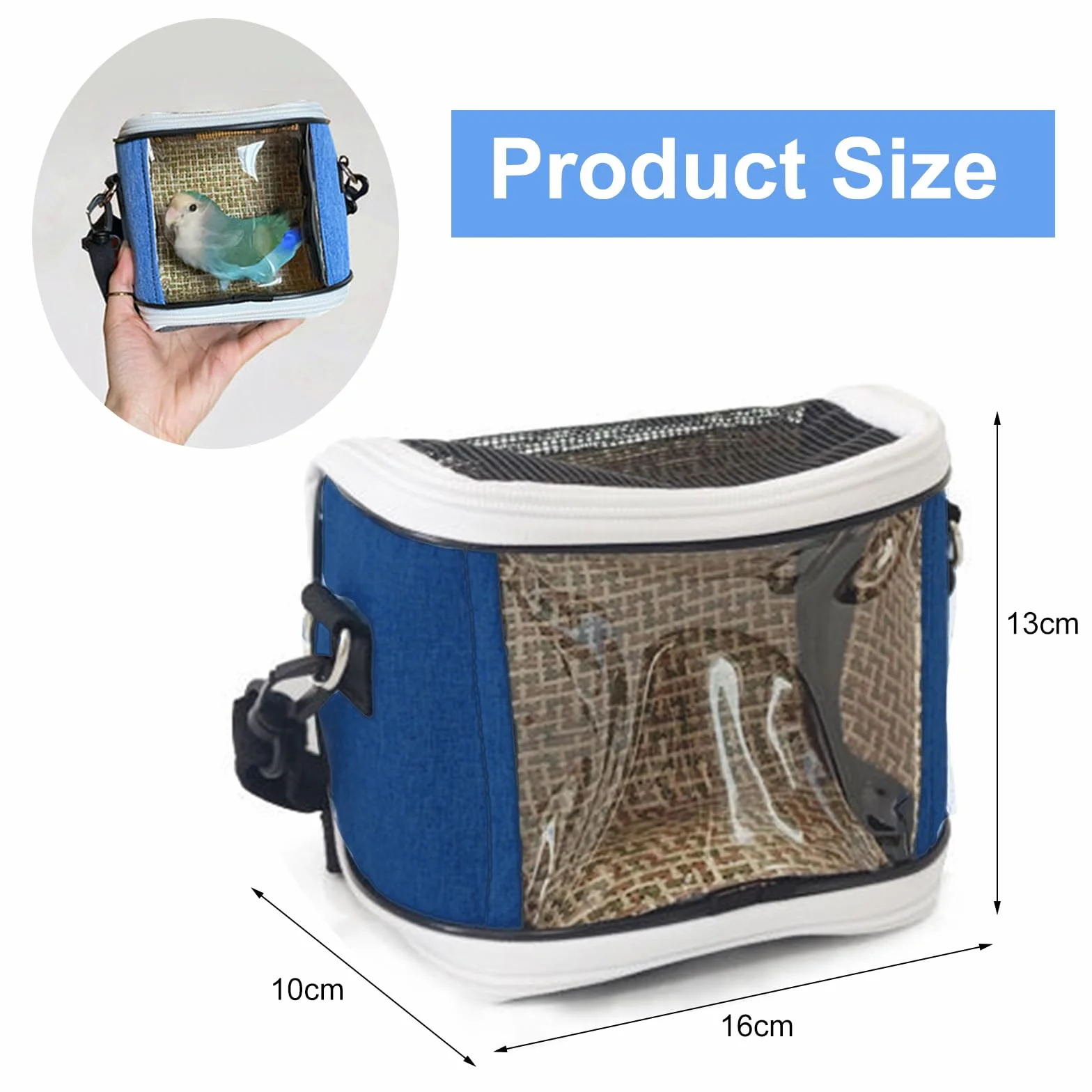 Zaino per uccelli, contenitore di trasporto per uccelli, Bird Travel Bag, Bird Travel Bag, Uccelli, Borsa da viaggio per pappagalli, parrocchetti, piccoli animali per viaggi, escursioni, campeggio, 16