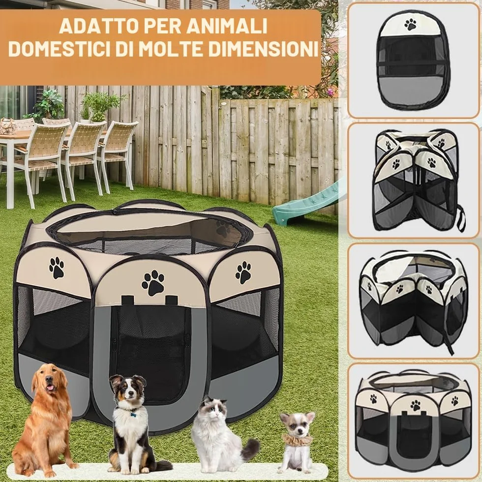 Cucciolo Portatile che Corre, Box per Cane da Corsa Stabile Guscio Gatto Pieghevole, Cane Elastico in Tessuto Oxford Impermeabile, Cane Gabbia Per Gatto, Cane, Caneconiglio (Bianco Blu, S, 8)