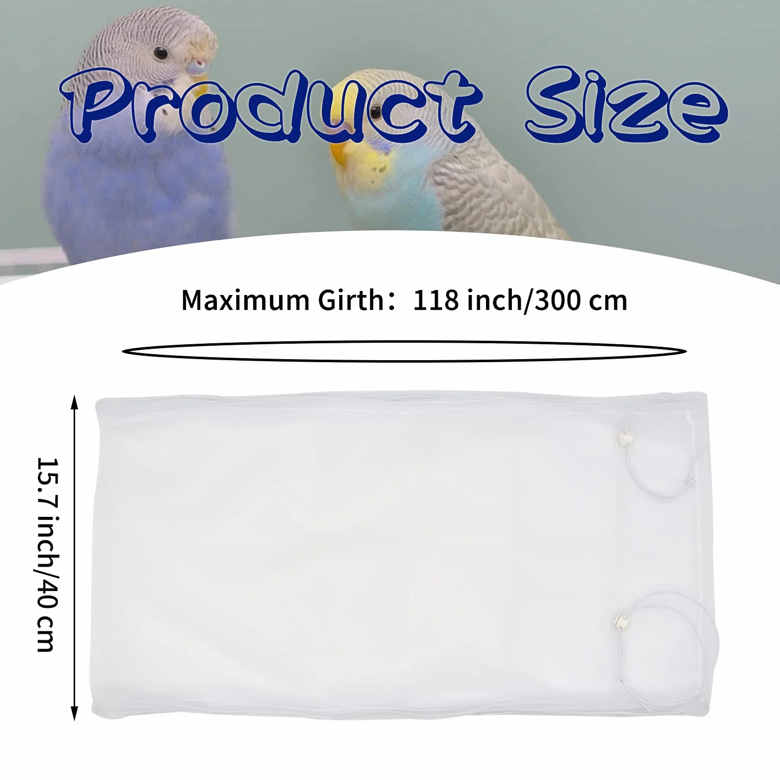 Daoeny Grande copertura per gabbia per uccelli, raccogli semi per gabbia per uccelli, regolabile, morbida rete in nylon traspirante, copertura per gabbia per uccelli, protezione per pappagalli,