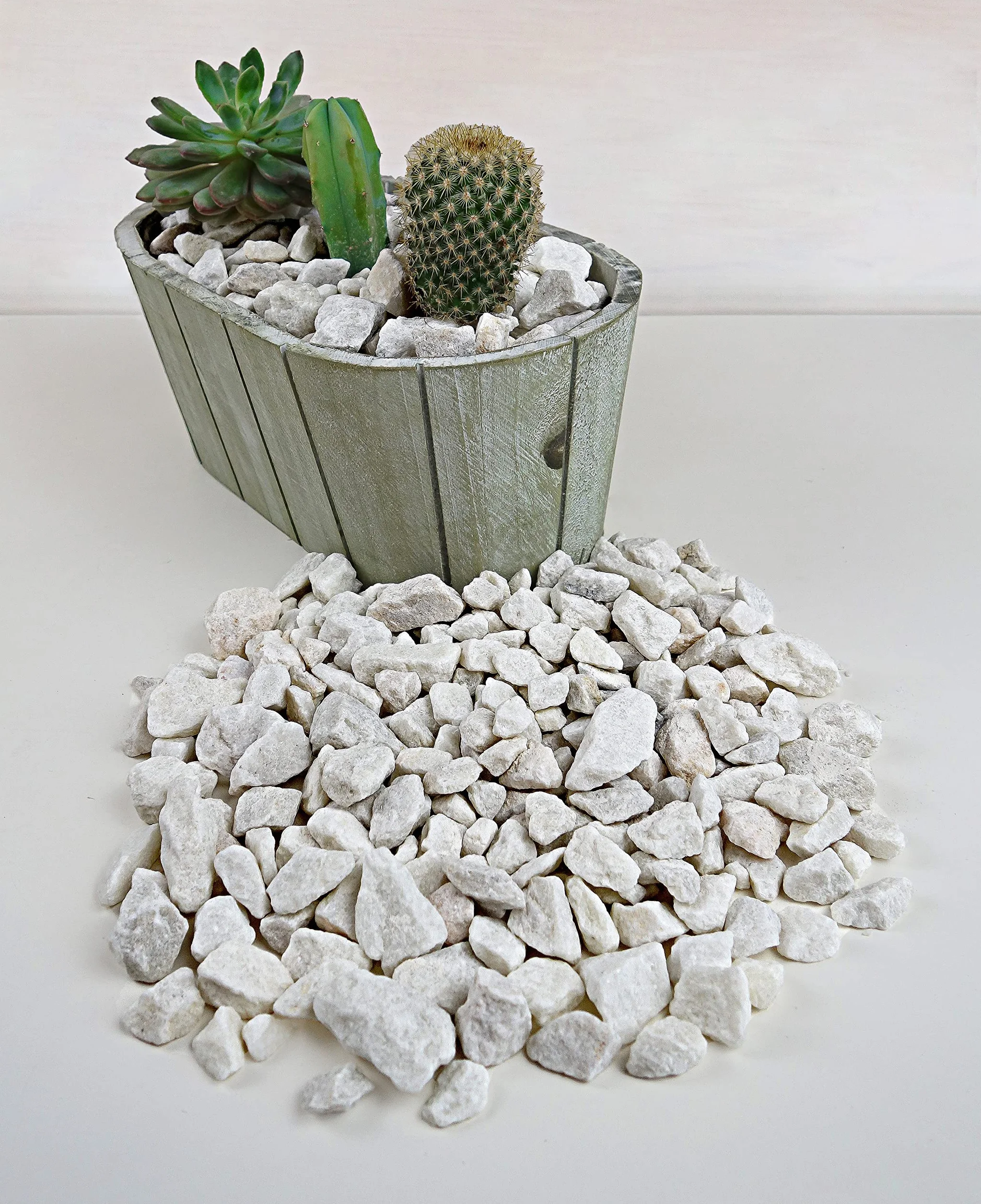 Ghiaia Bianco 1,8kg Sassolini Decorativi per Vasi Acquario Giardino 12-18 mm