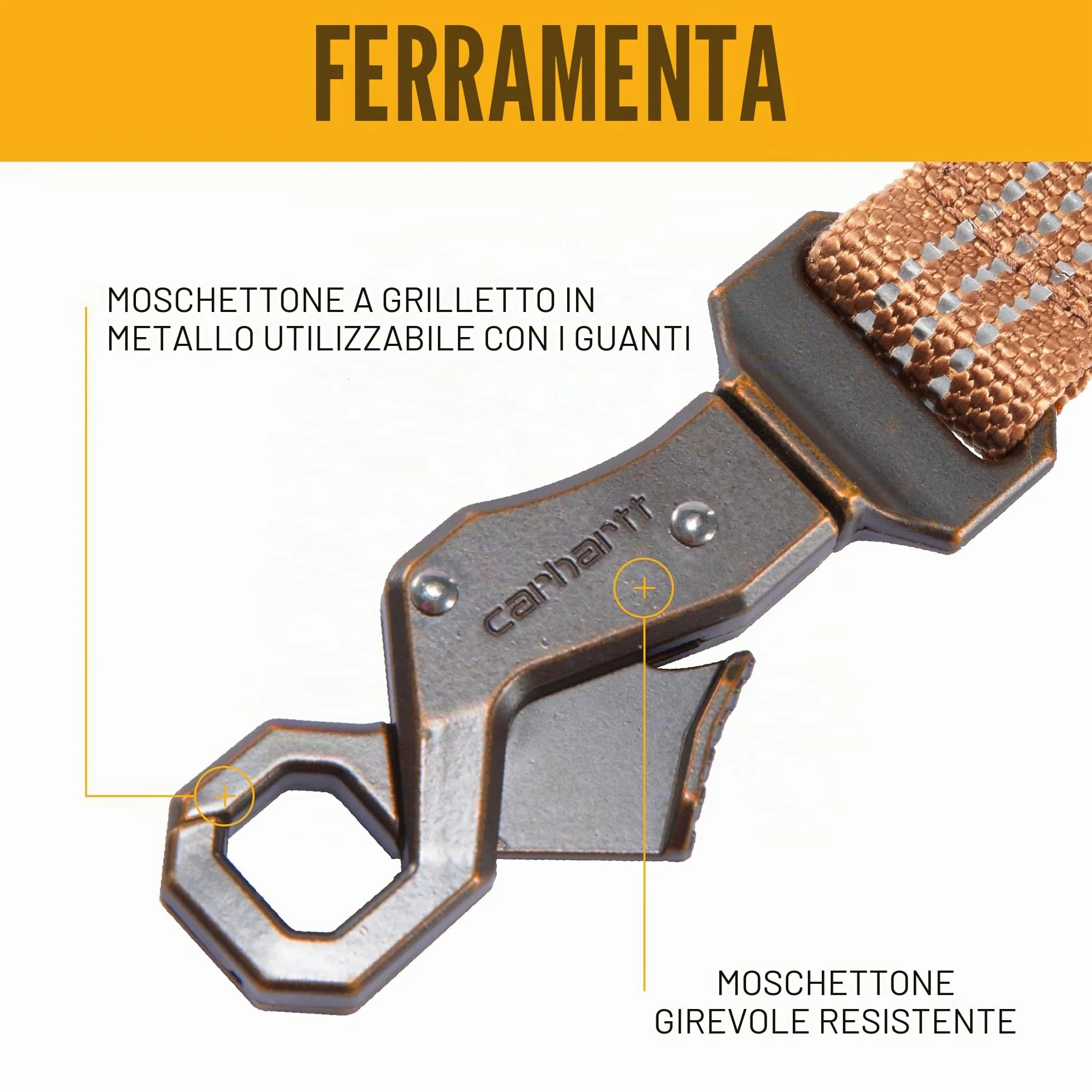 Carhartt Guinzaglio per cani a doppia maniglia, tessuto resistente 600 denari con hardware regolabile in metallo con anello a D, color vino profondo, grande