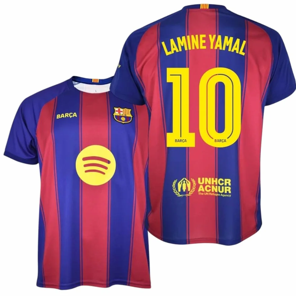 FCB FC Barcelona Maglietta Lamine Yamal 25/26 | 1ª Attrezzatura per Adulti | Replica Ufficiale Stadio con Nome e Dorsal del Barça