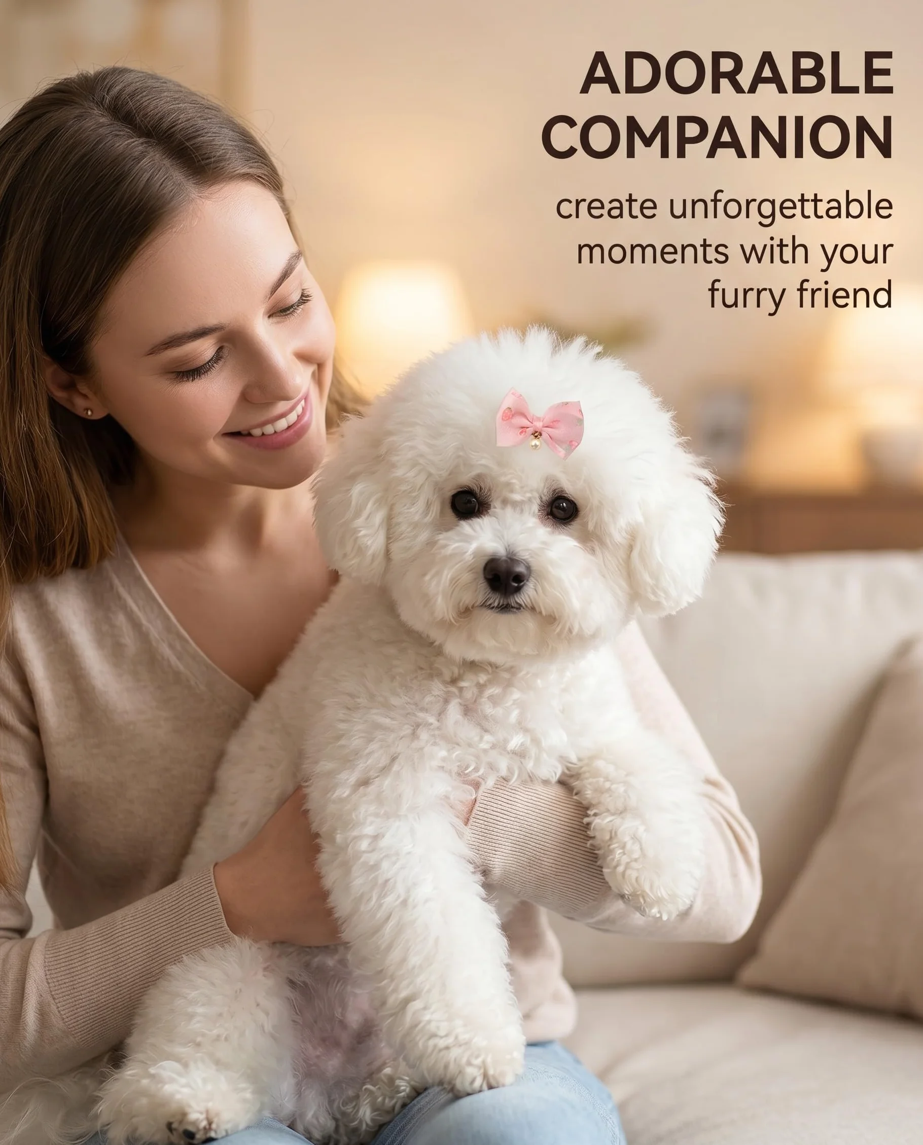 Fiocchi per Cani & Gatti, 10 Pezzi Rosa in Plastica. Leggeri Fermagli per Cuccioli con Presa Sicura – Ideali per Toelettatura, Feste, Servizi Fotografici & Charme Quotidiano.