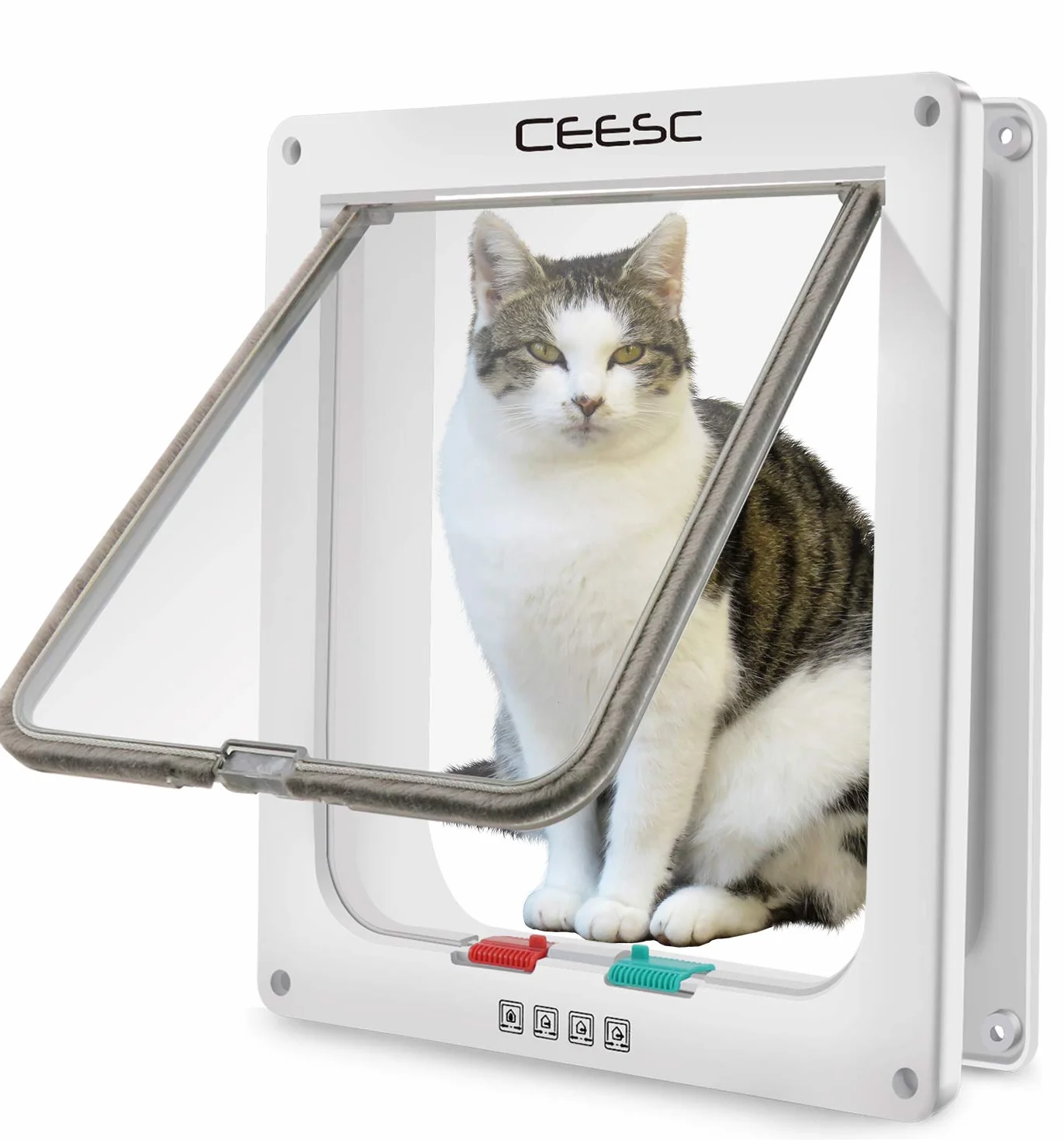 CEESC Grande gattino chiusura a 4 vie per gatti e cani piccola circonferenza <63 cm 28 x 24,9 cm
