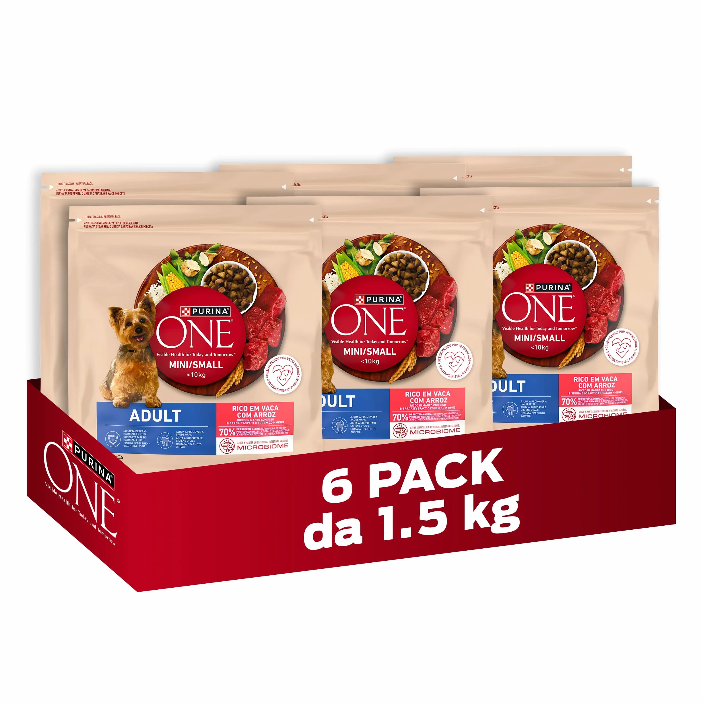 PURINA ONE Small Mini < 10kg Cibo per cani adulti con manzo e riso 1,5kg