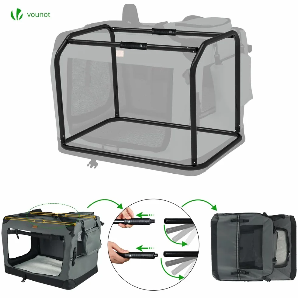 VOUNOT® Trasportino per Cani Gatti Borsa da Trasporto Pieghevole 60x44x44cm Grigio