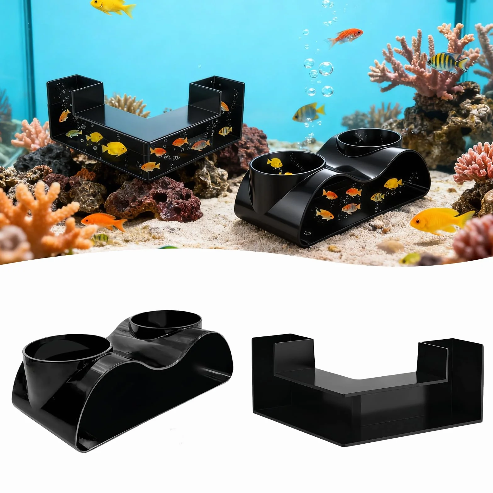 Tunnel Sotterraneo 2 Pezzi per Acquario, Tunnel Acquario Della Grotta di Gamberetti Sotterraneo Gamberetti Grotta con 2 ingressi per gamberetti di pesce
