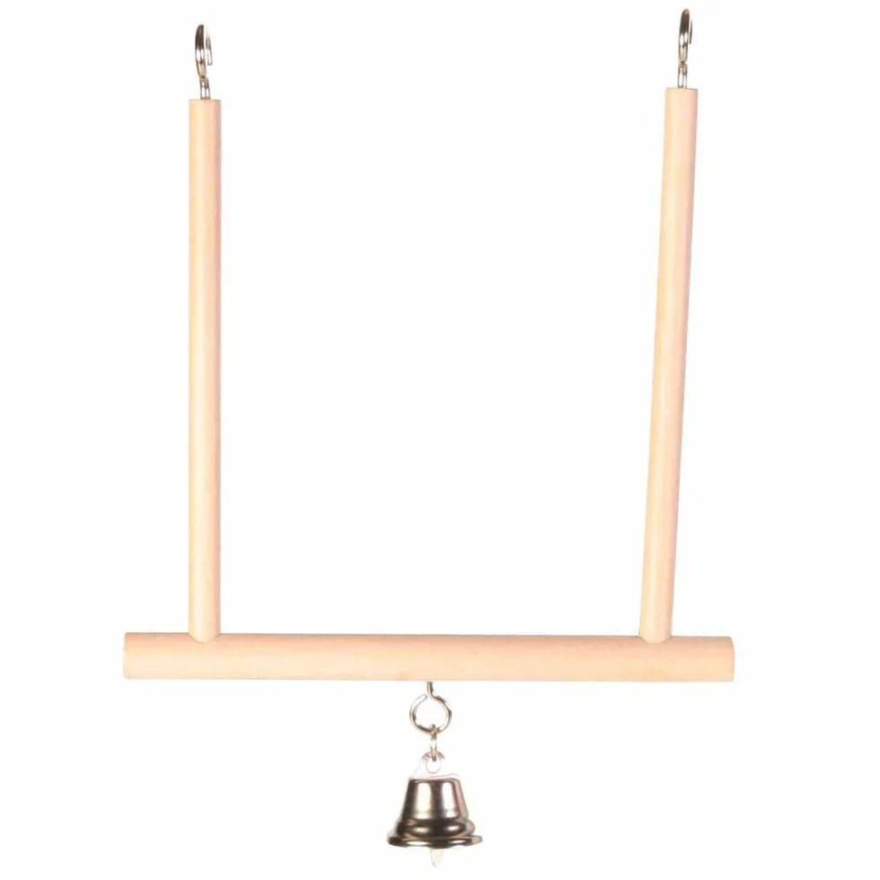 Trixie Trapezio oscillante in legno con campana, 12 x 13 cm, confezione da 4