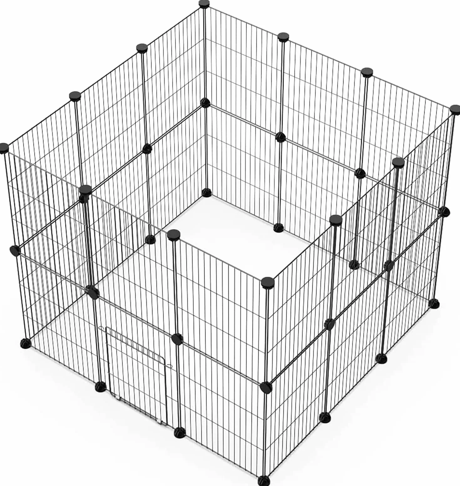 LANGXUN Recinto per piccoli animali, recinto per animali domestici con porta, gabbie per porcellini d'India, recinto in filo metallico portatile per interni ed esterni (43x32 24 pezzi)